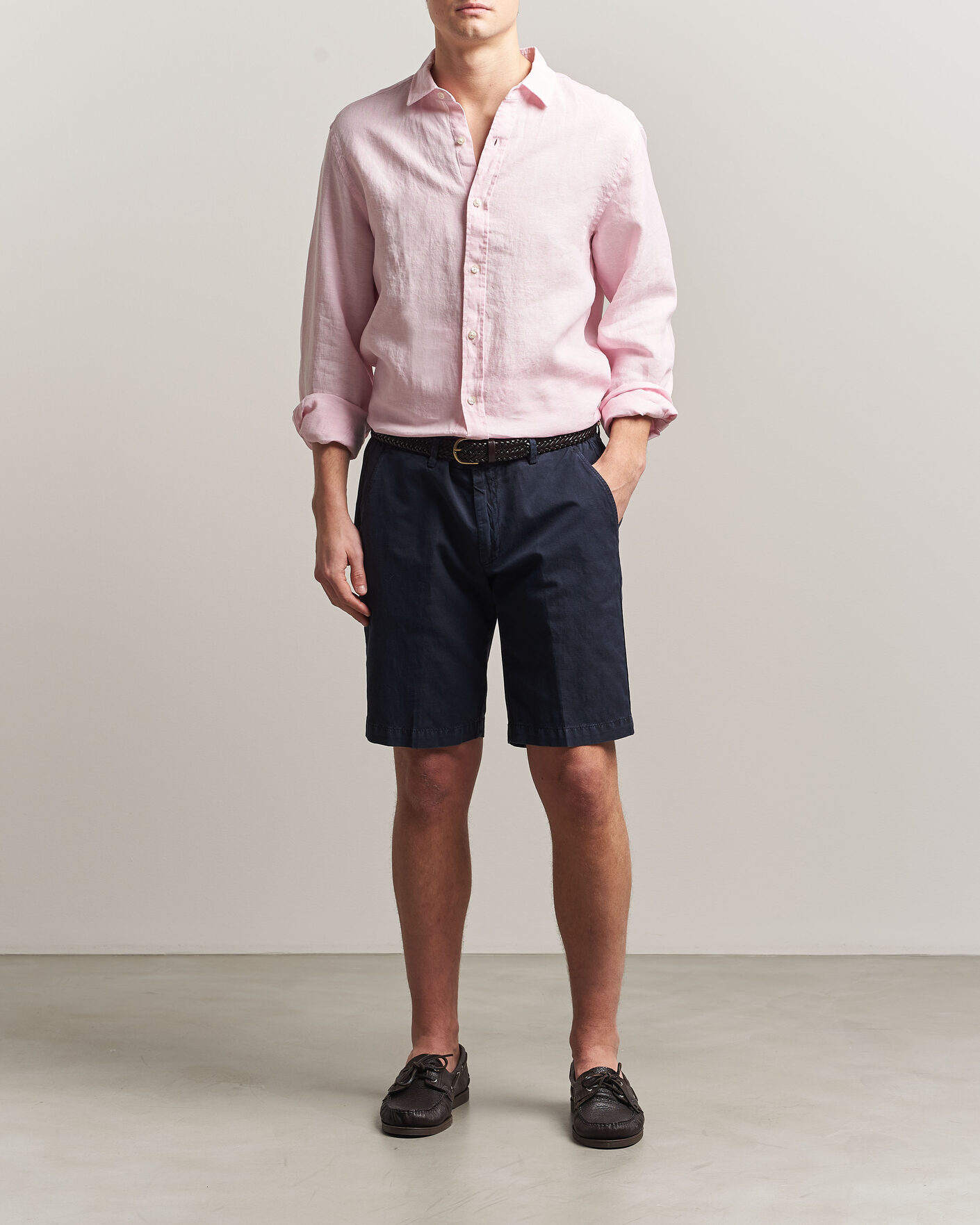 Herr | Skjortor | Charles Tyrwhitt | Pure Linen Slim Fit Shirt Pink