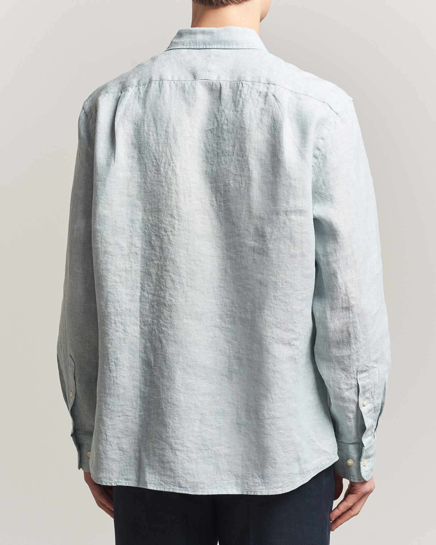 Herr | Skjortor | Charles Tyrwhitt | Pure Linen Slim Fit Shirt Pale Teal Green