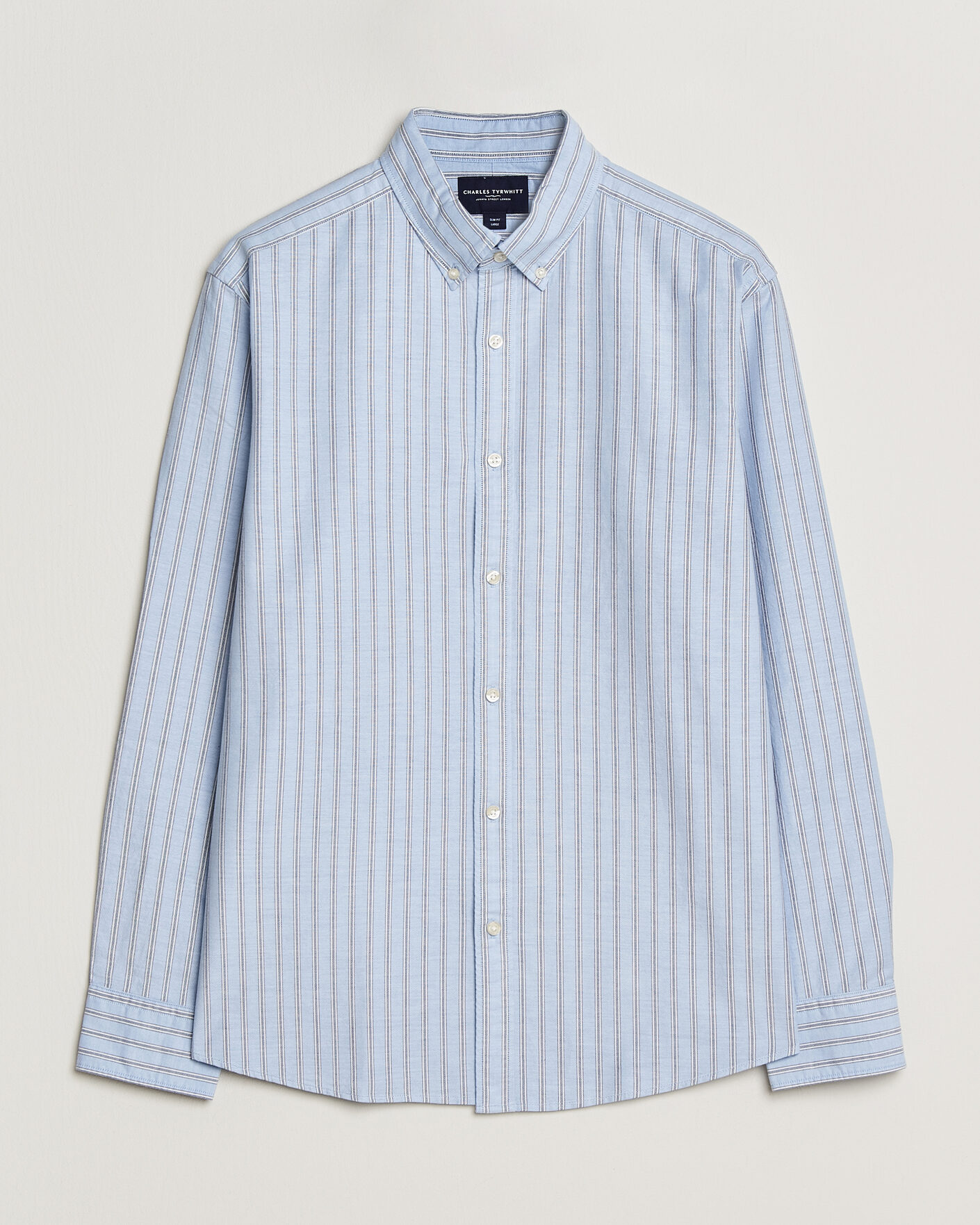 Herr | Skjortor | Charles Tyrwhitt | Button Down Stretch Oxford Shirt Blue