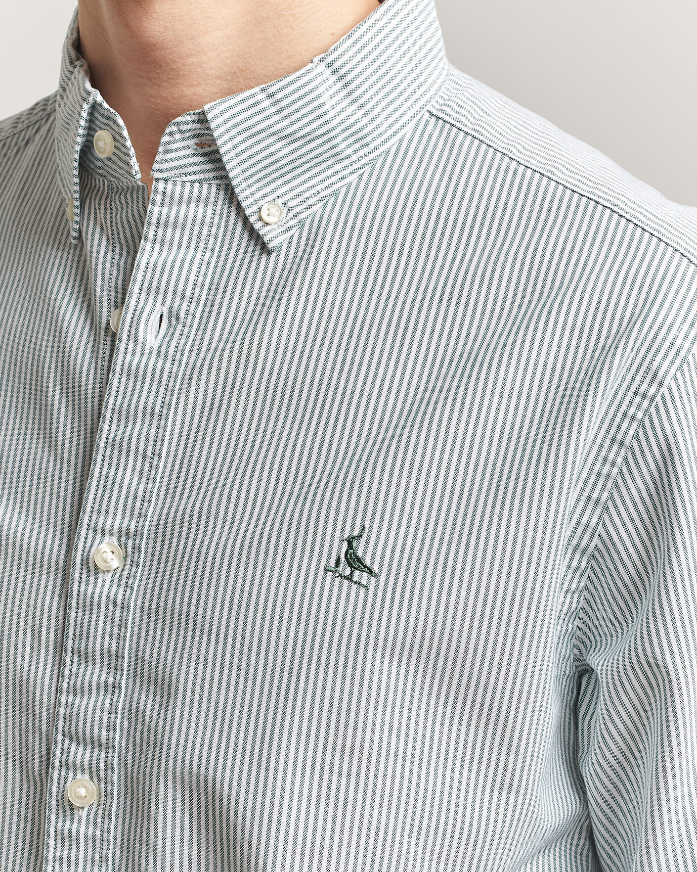 Herr | Skjortor | Charles Tyrwhitt | Button Down Stretch Oxford Shirt Green/White