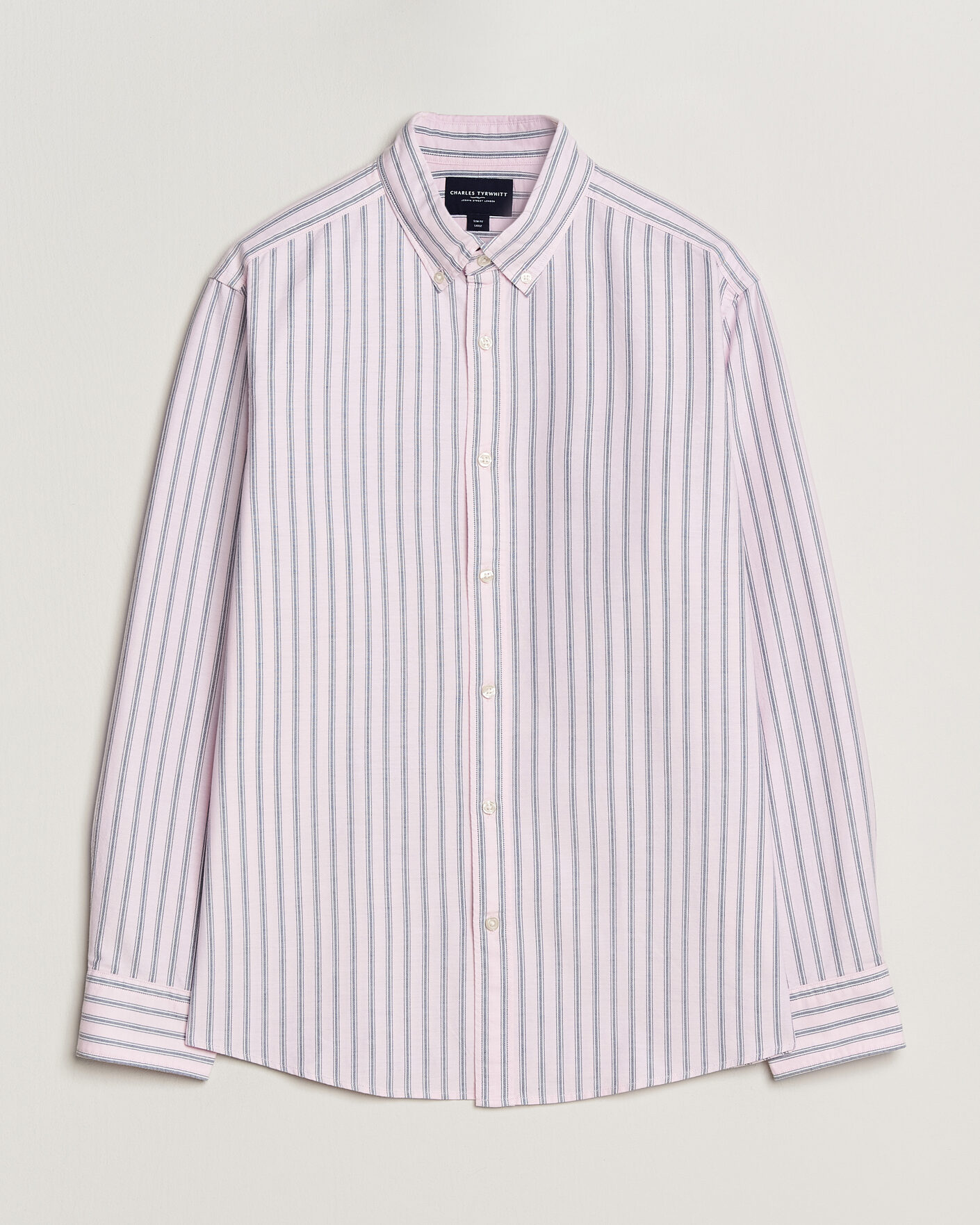 Herr | Skjortor | Charles Tyrwhitt | Button Down Stretch Oxford Shirt Light Pink