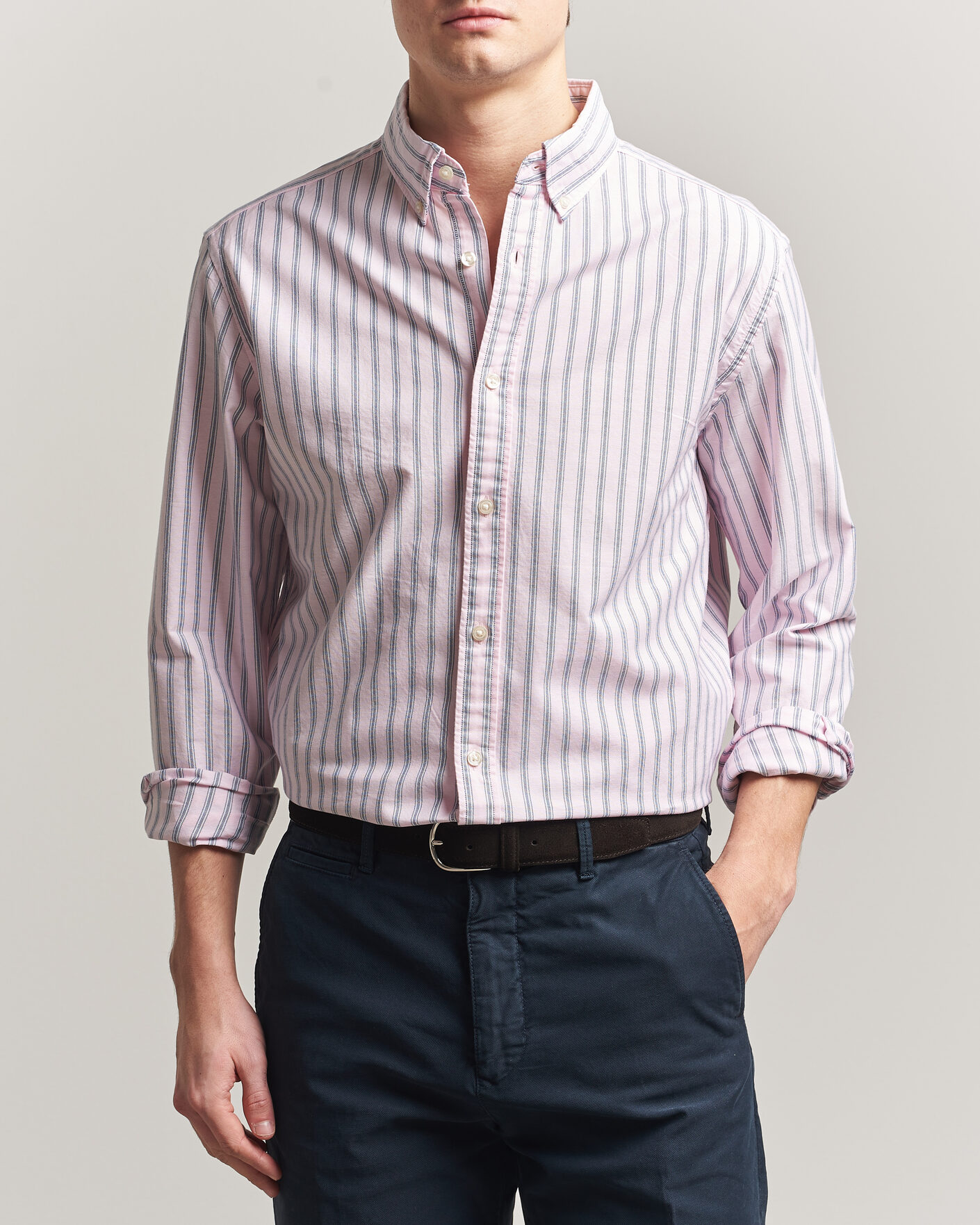 Herr | Skjortor | Charles Tyrwhitt | Button Down Stretch Oxford Shirt Light Pink