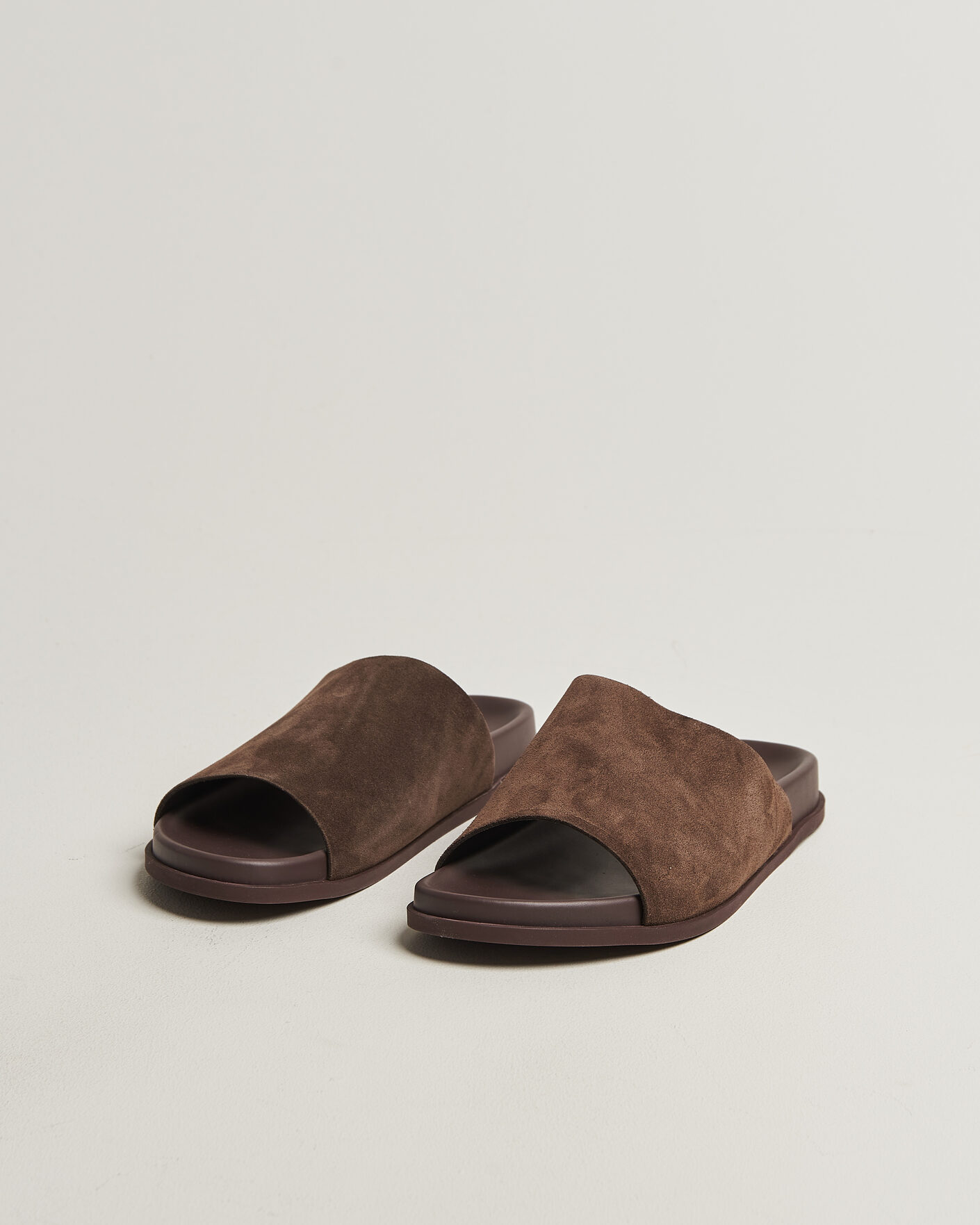 Herr | Sandaler & Tofflor | Thera's | Classic Slide Sandals Dark Brown Suede