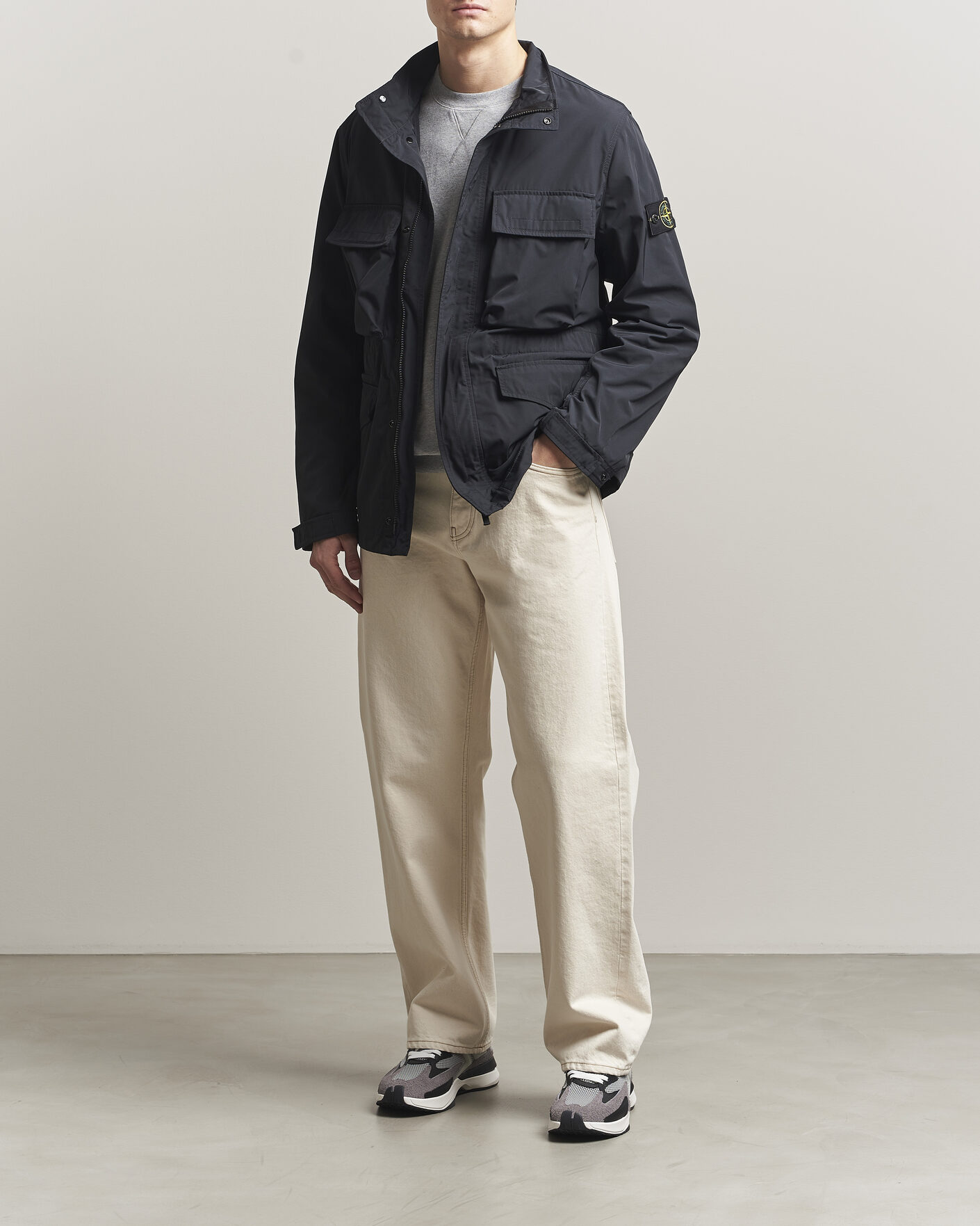 Herr | Jackor | Stone Island | Micro Twill Field Jacket Black