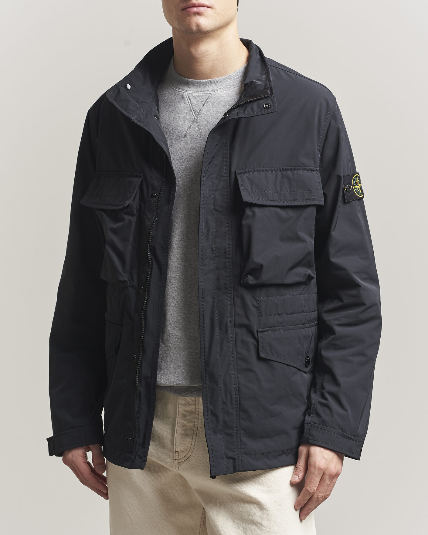 Herr | Jackor | Stone Island | Micro Twill Field Jacket Black