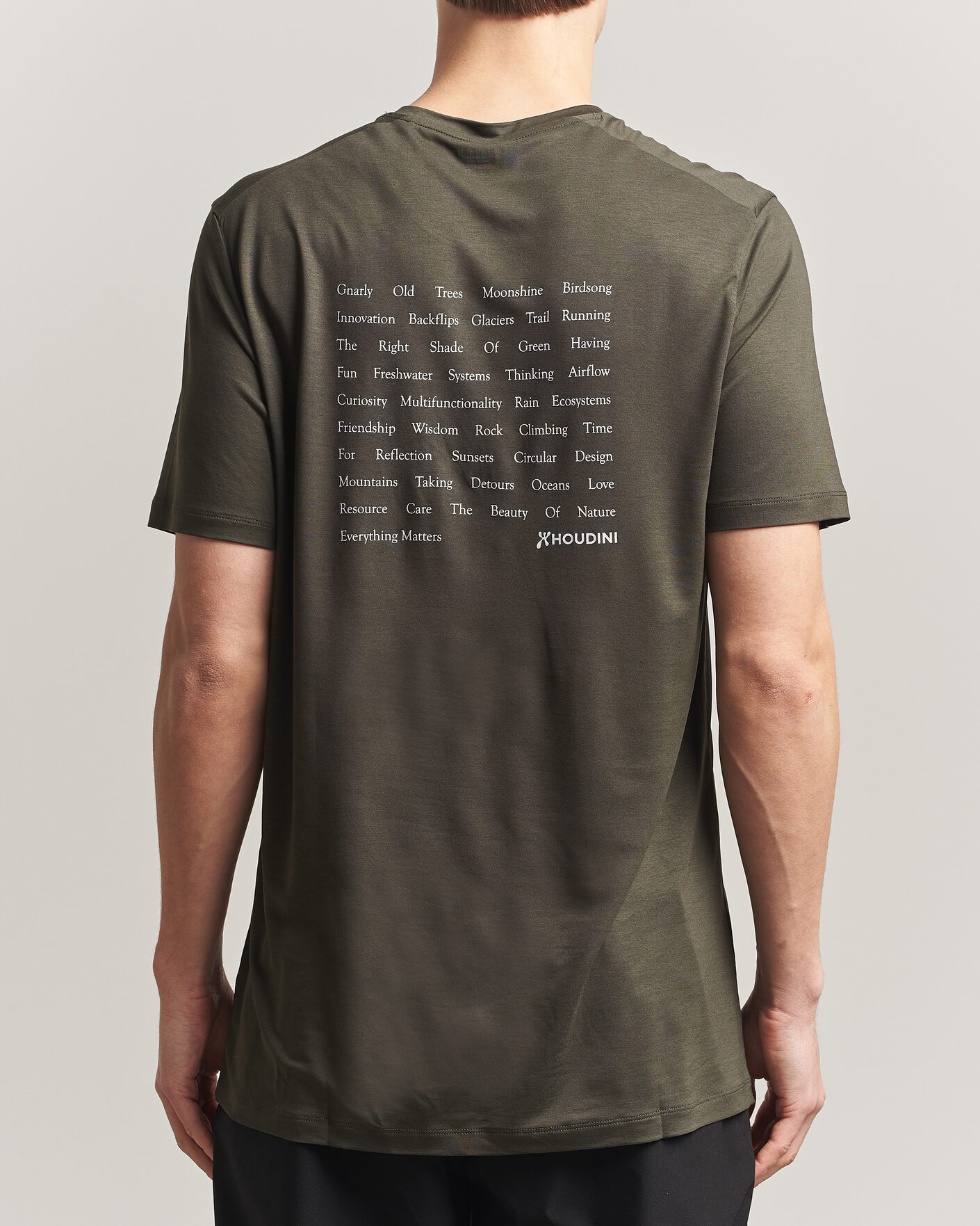 Herr | T-Shirts | Houdini | Tree Message T-Shirt Green Illusion