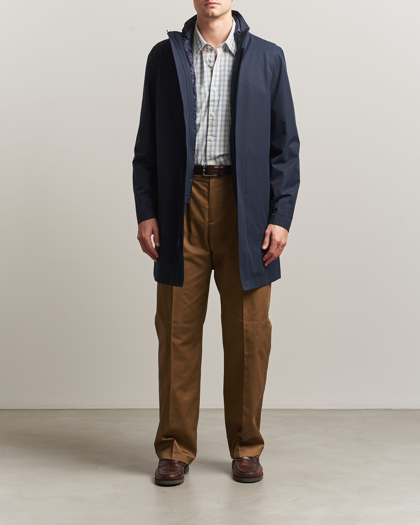 Herr | Jackor | Woolrich | Two Layer 2 in 1 Carcoat Melton Blue