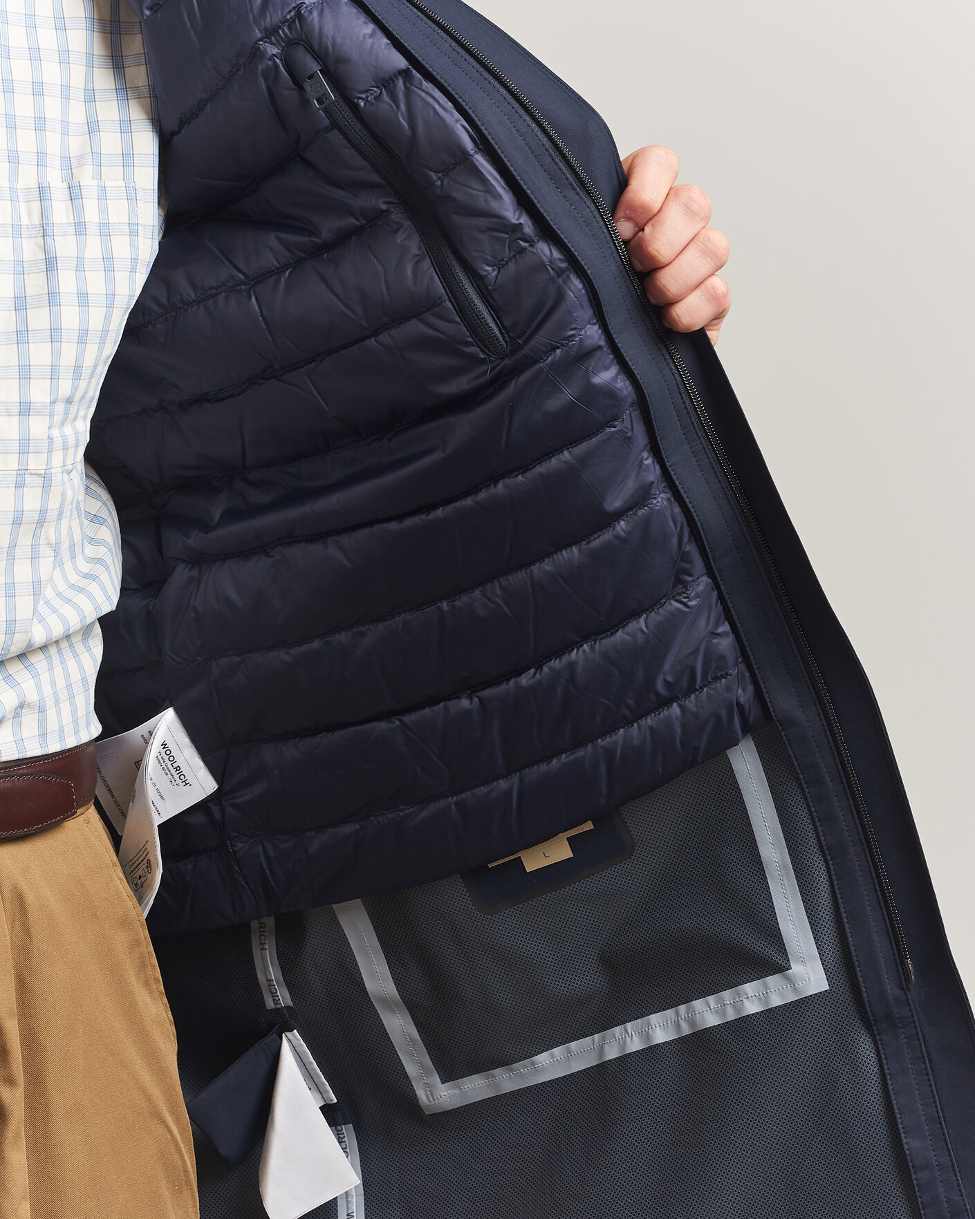 Herr | Jackor | Woolrich | Two Layer 2 in 1 Carcoat Melton Blue