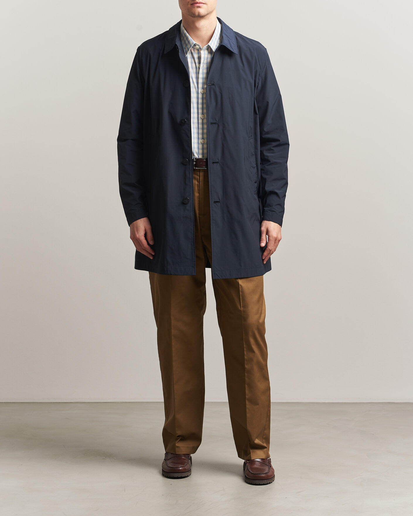 Herr | Jackor | Woolrich | Urban Nylon Water Repelent Carcoat Melton Blue