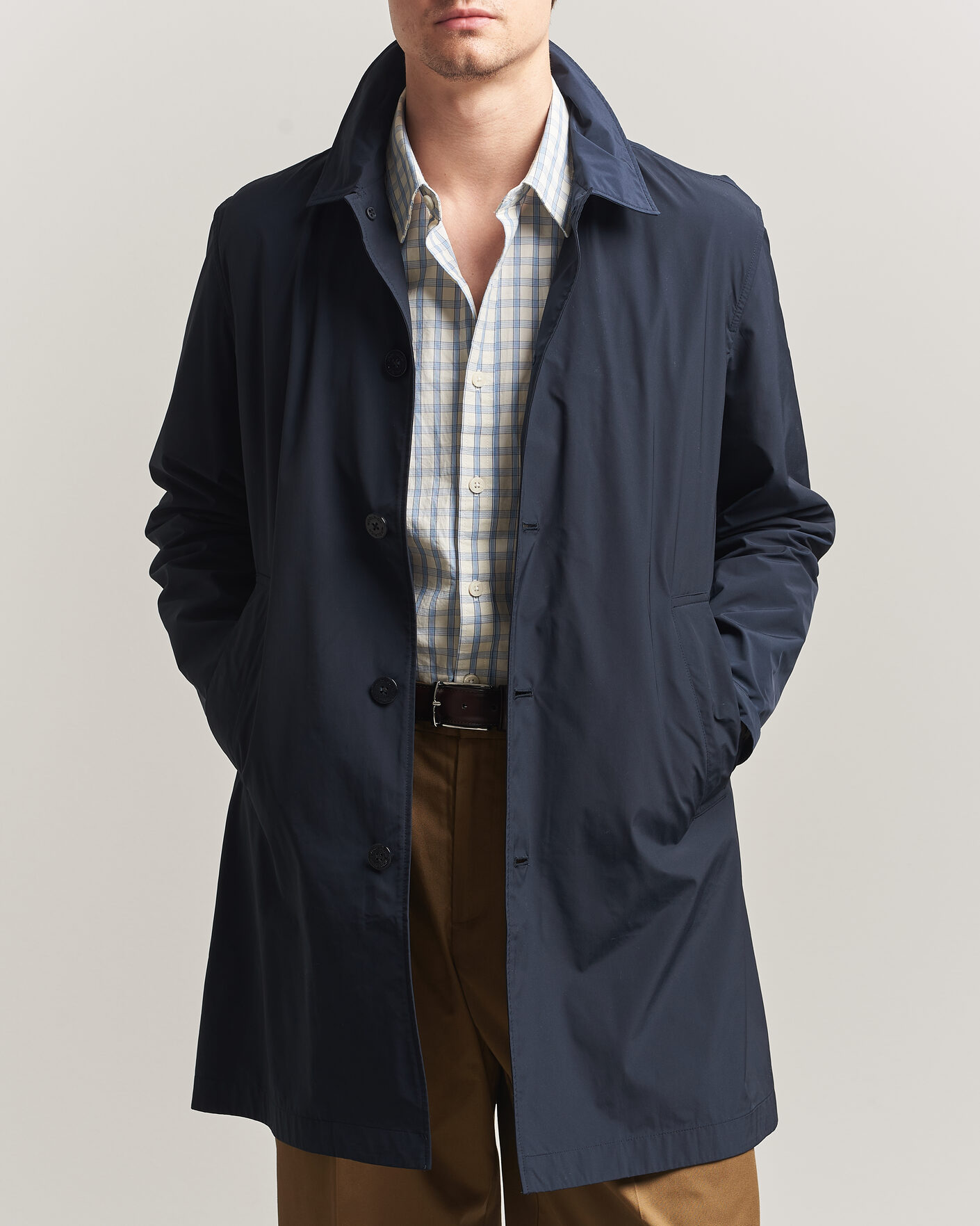 Herr | Jackor | Woolrich | Urban Nylon Water Repelent Carcoat Melton Blue
