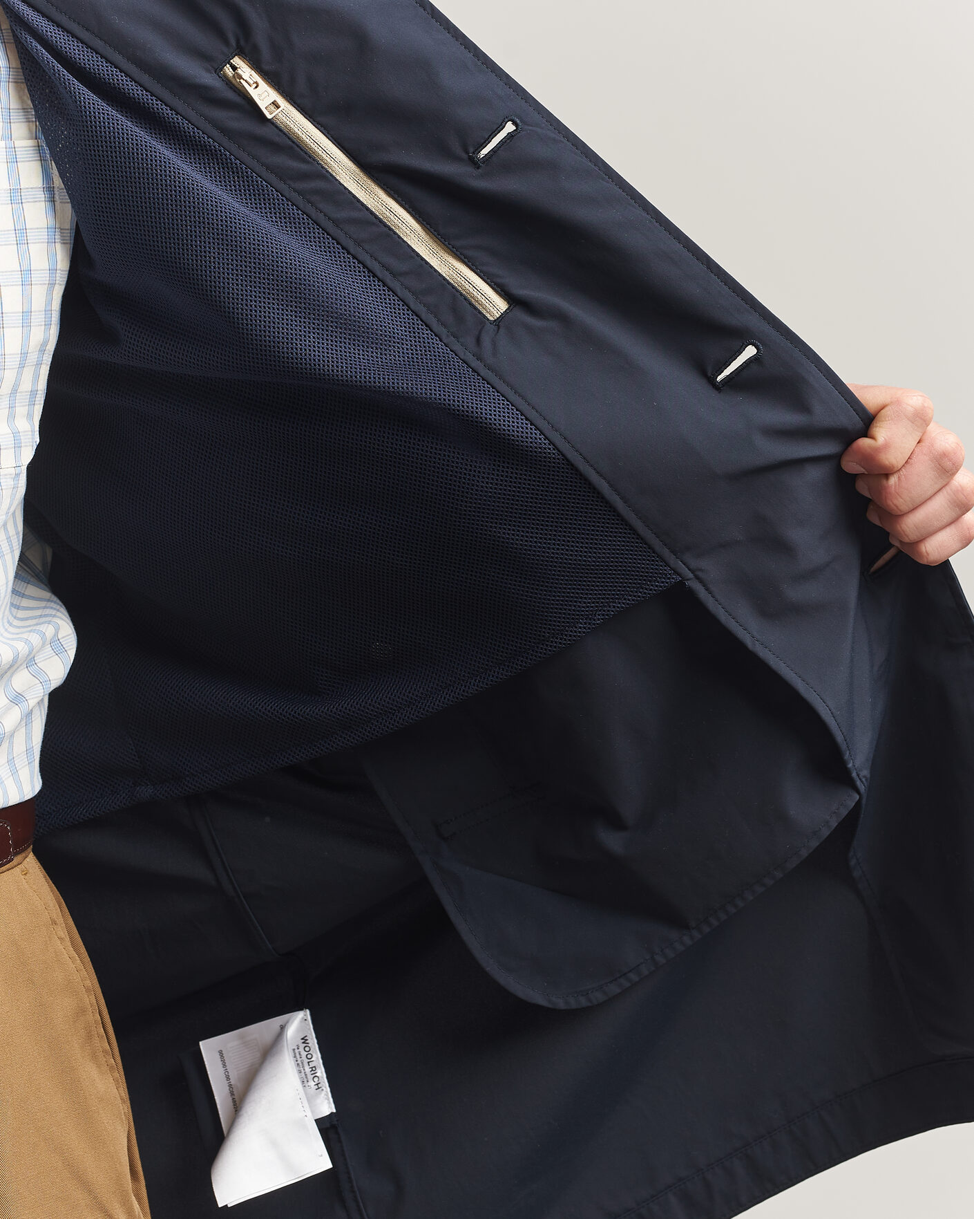 Herr | Jackor | Woolrich | Urban Nylon Water Repelent Carcoat Melton Blue