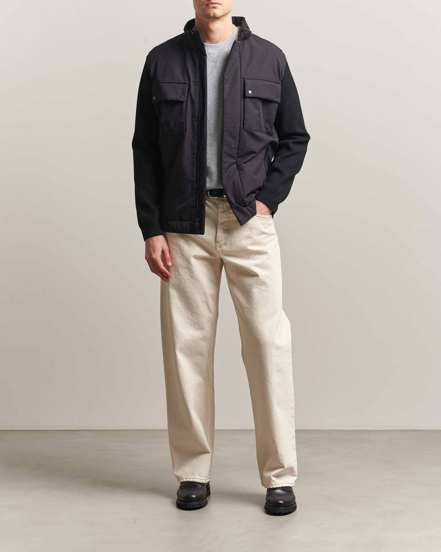 Herr | Jackor | Woolrich | Two Layers Hybrid Jacket Black