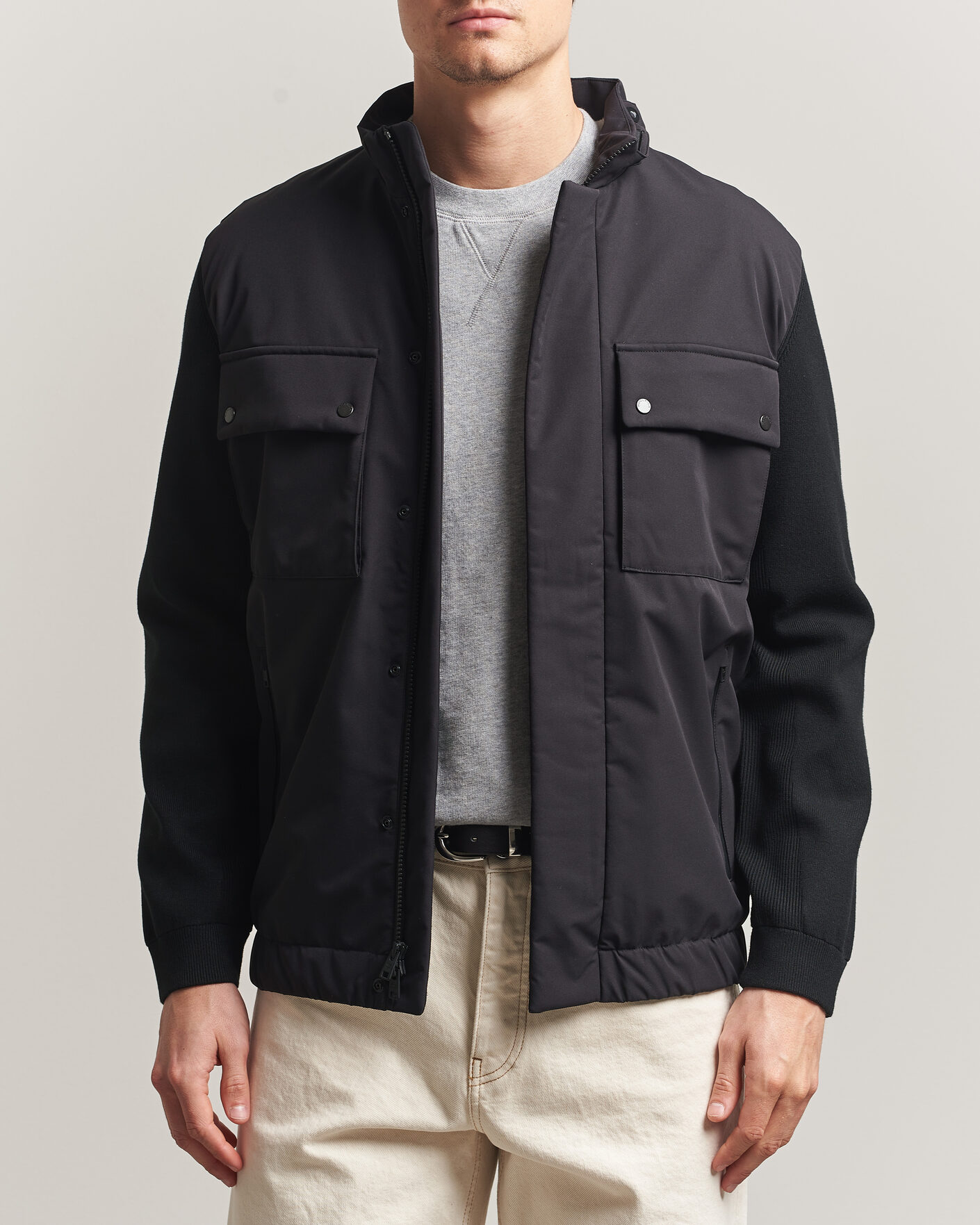 Herr | Jackor | Woolrich | Two Layers Hybrid Jacket Black