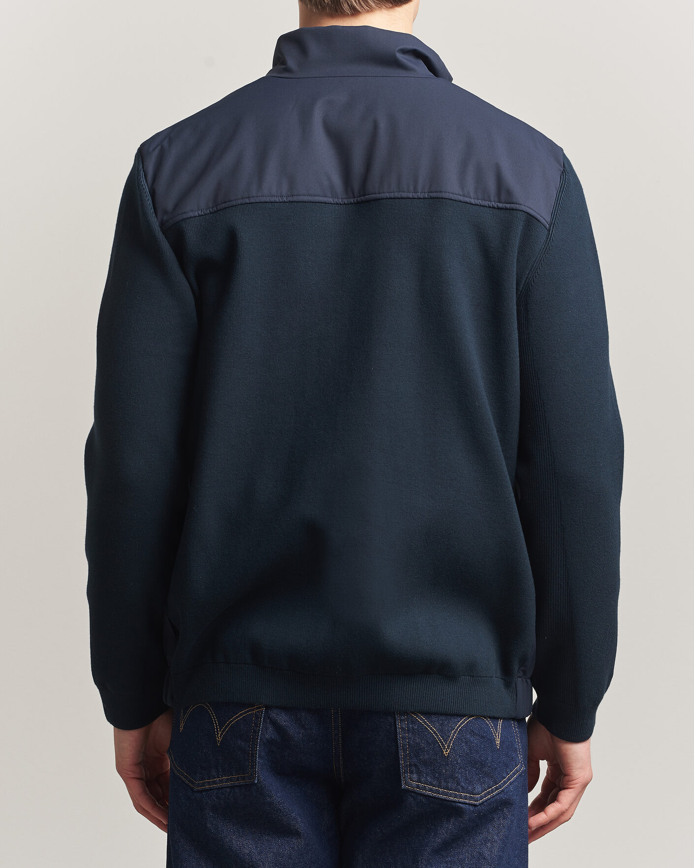 Herr | Jackor | Woolrich | Two Layers Hybrid Jacket Melton Blue