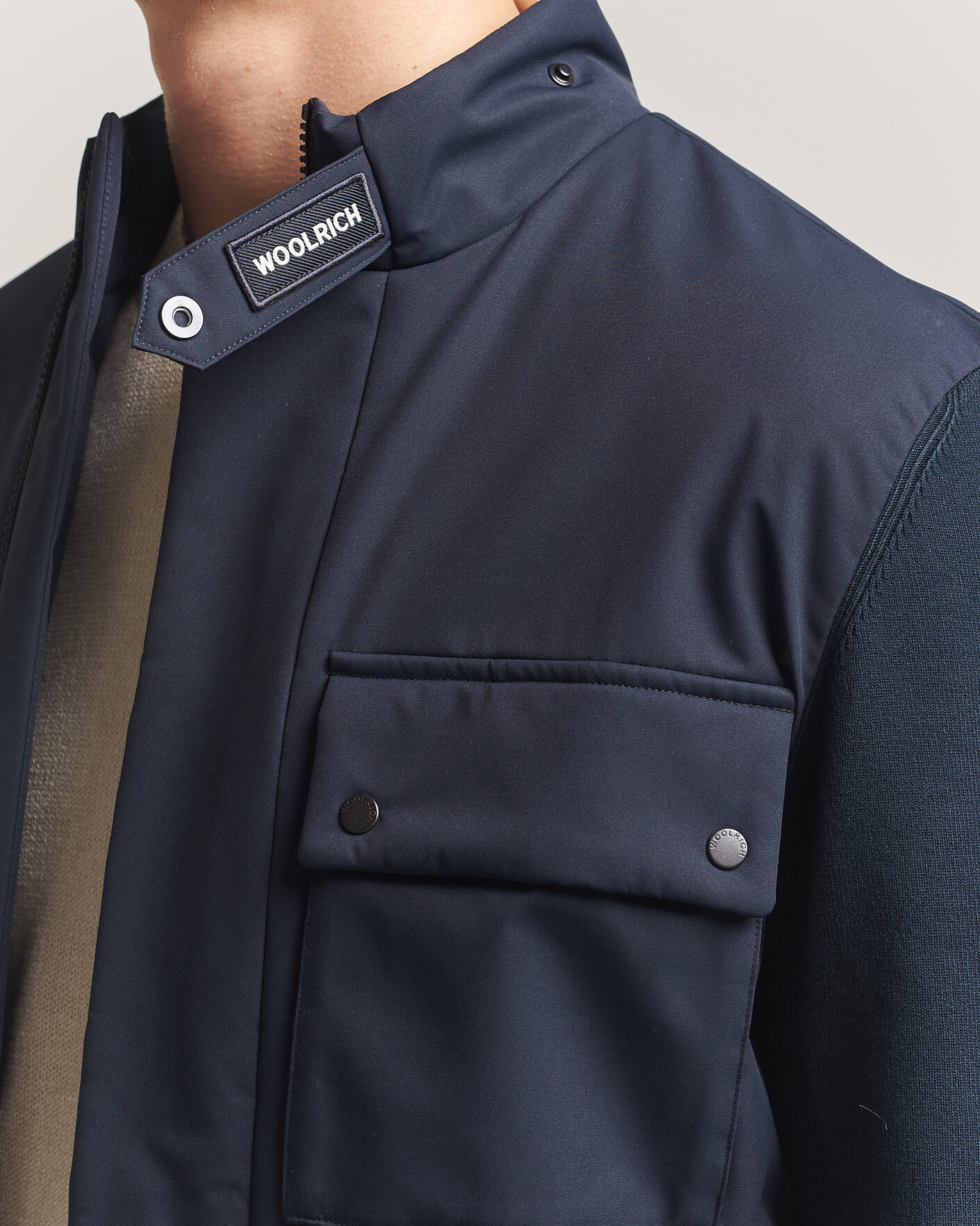 Herr | Jackor | Woolrich | Two Layers Hybrid Jacket Melton Blue