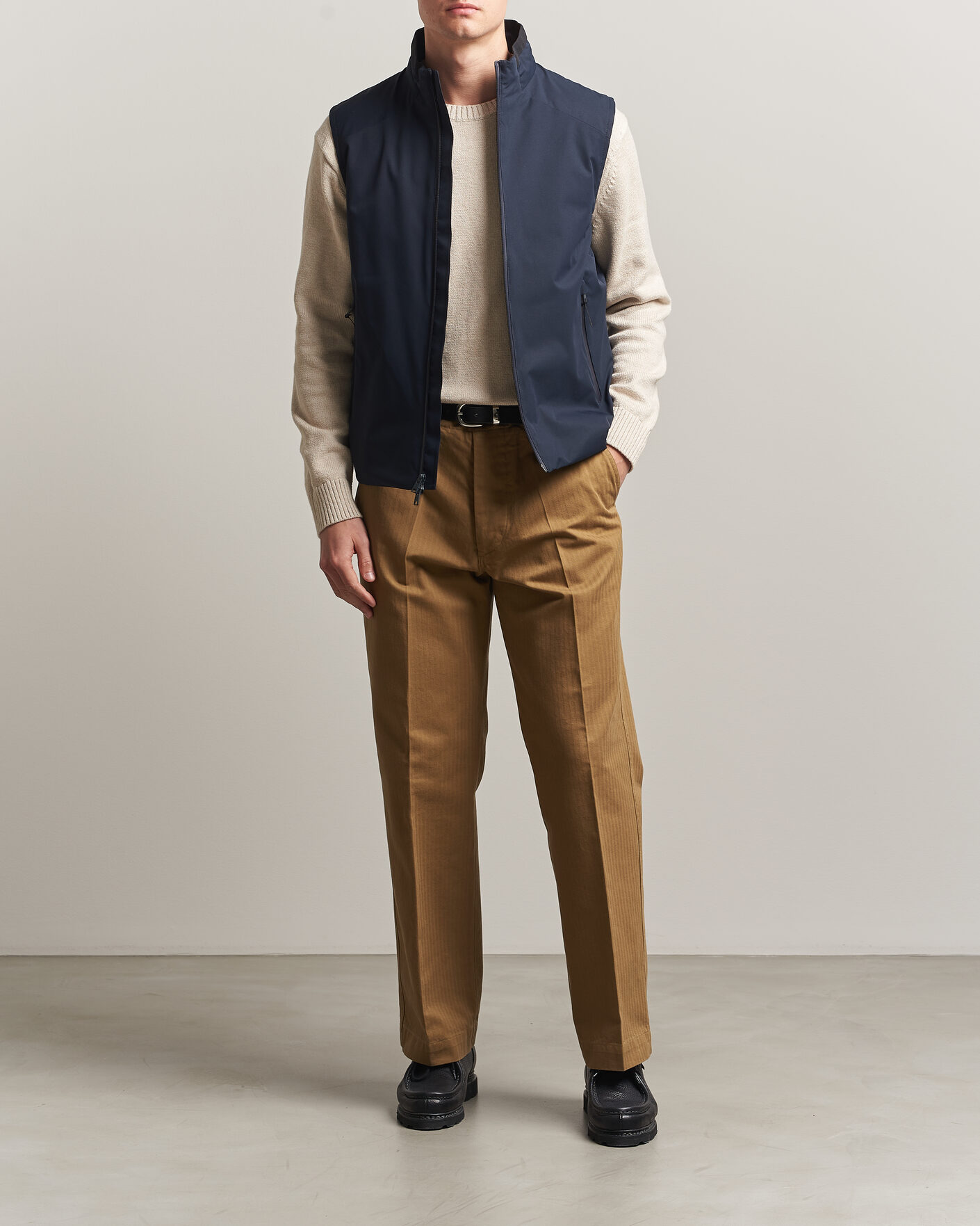Herr | Västar | Woolrich | Two Layer Sailing Vest Melton Blue