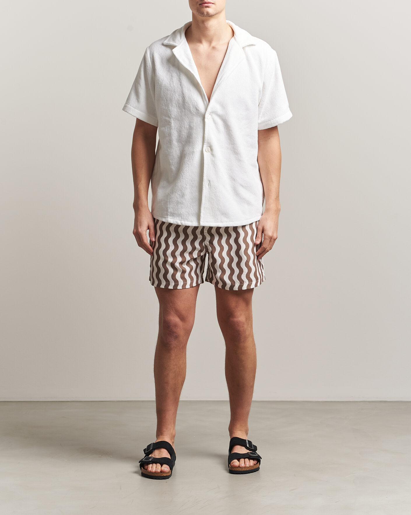 Herr | Badbyxor | OAS | Printed Swimshorts Fine Waver