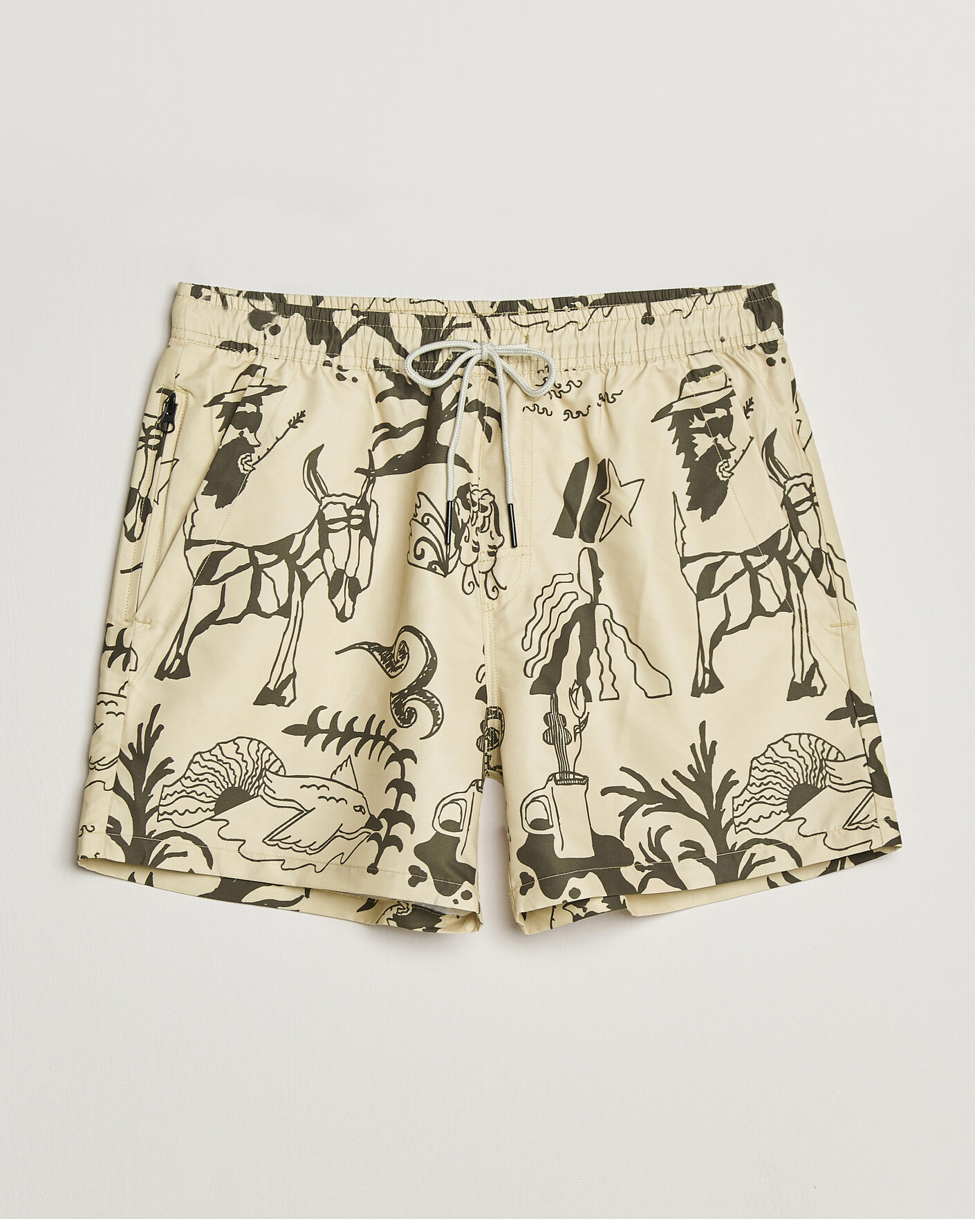 Herr | Badbyxor | OAS | Printed Swimshorts Poplan