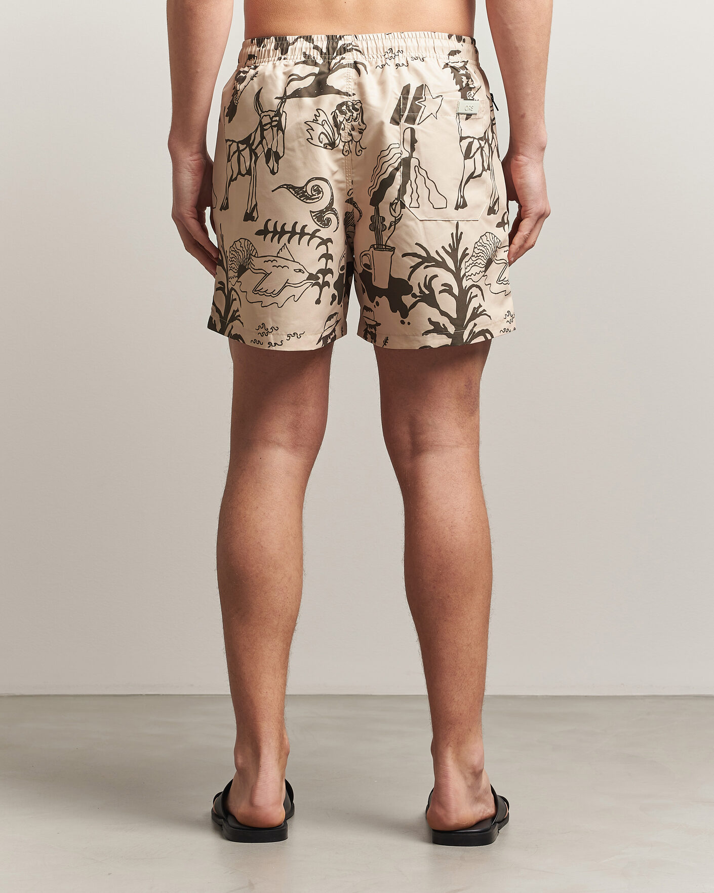 Herr | Badbyxor | OAS | Printed Swimshorts Poplan