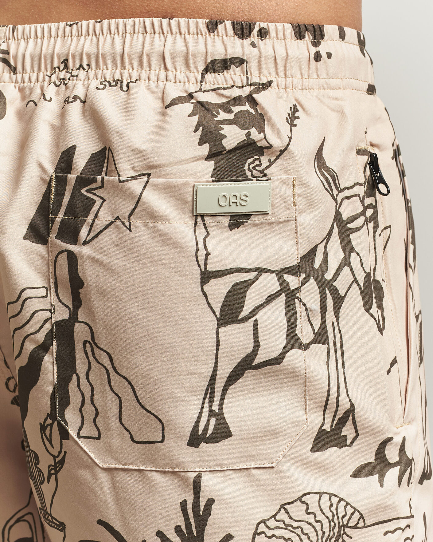 Herr | Badbyxor | OAS | Printed Swimshorts Poplan