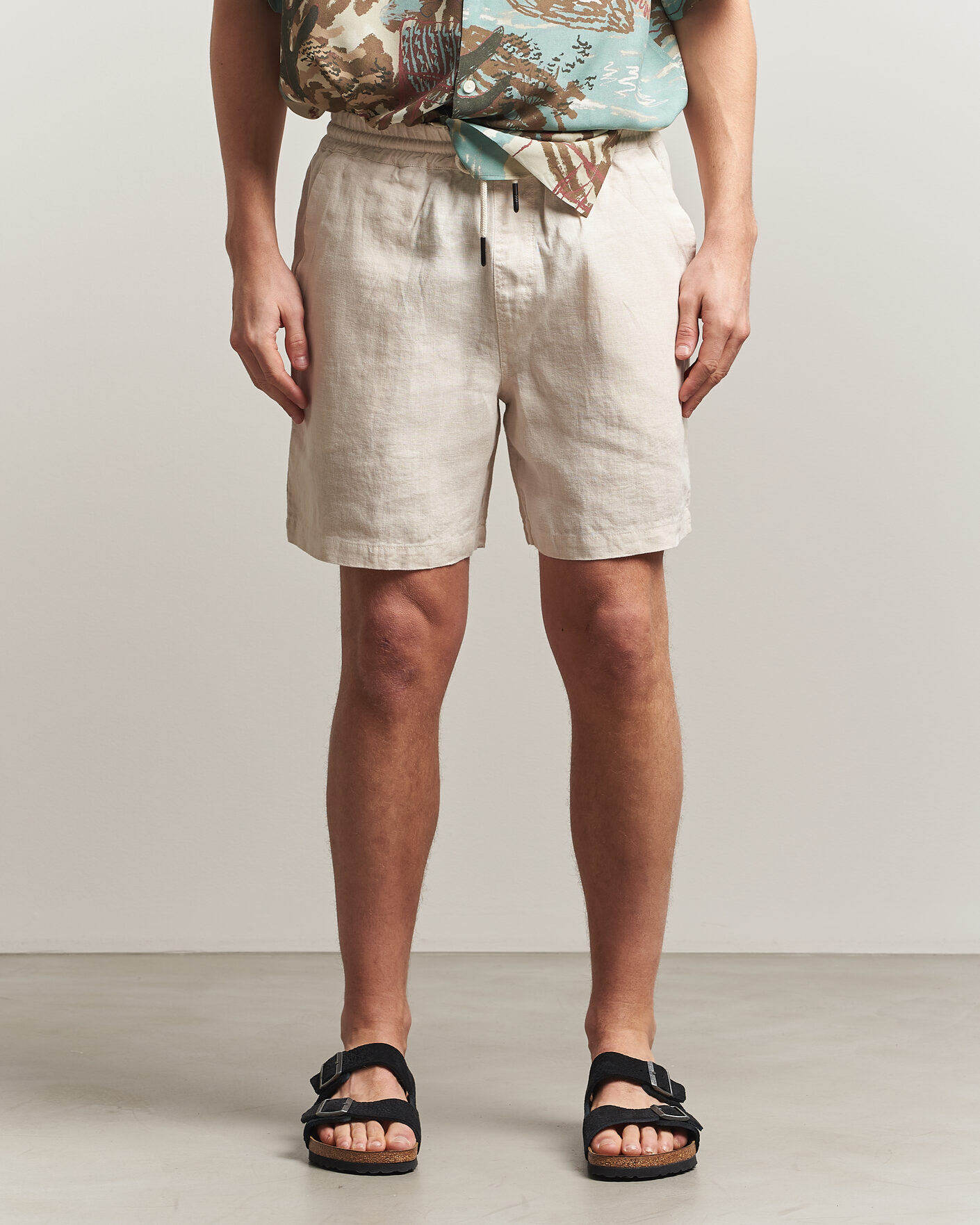Herr | Shorts | OAS | Porto Linen Shorts Beige