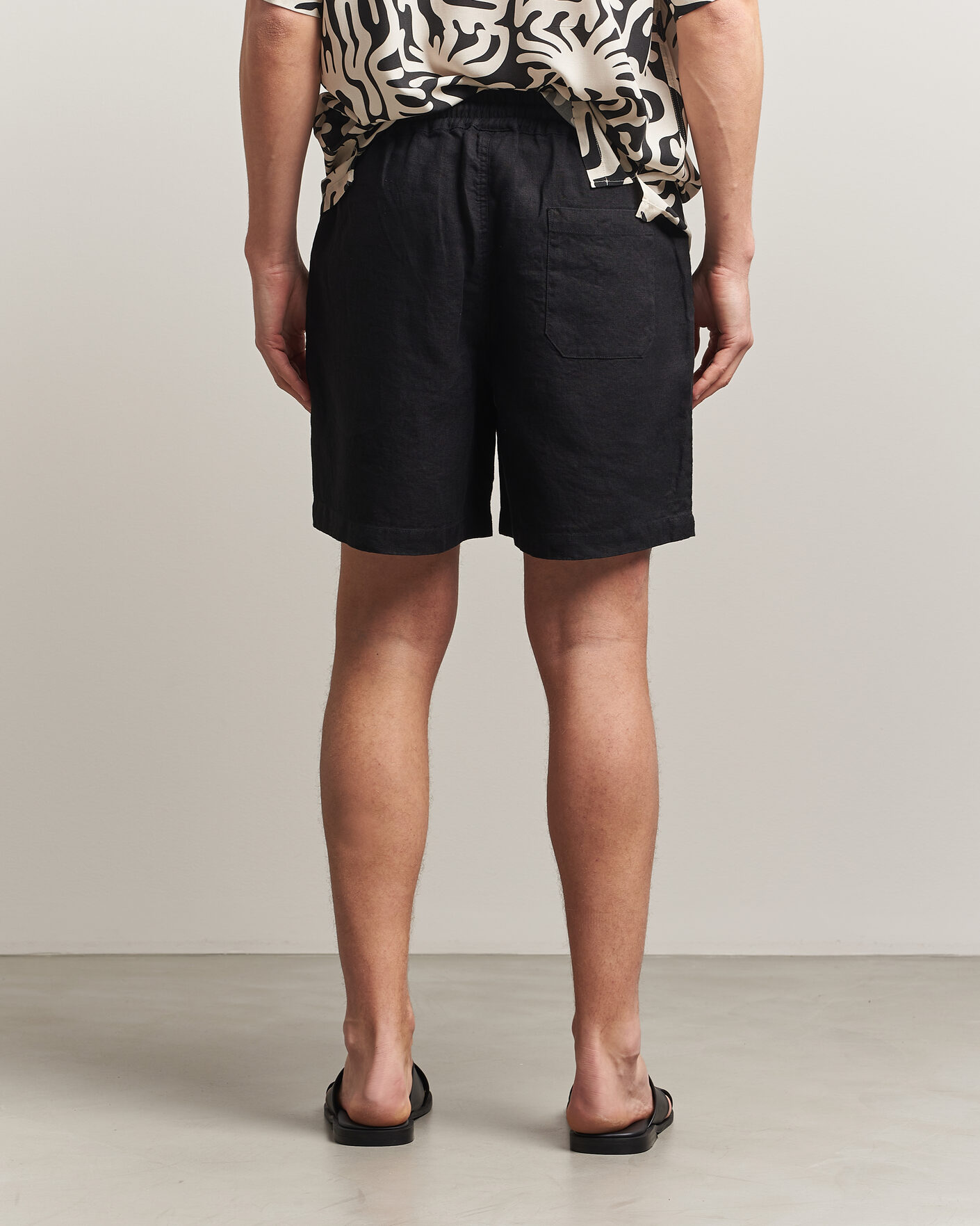 Herr | Shorts | OAS | Porto Linen Shorts Black