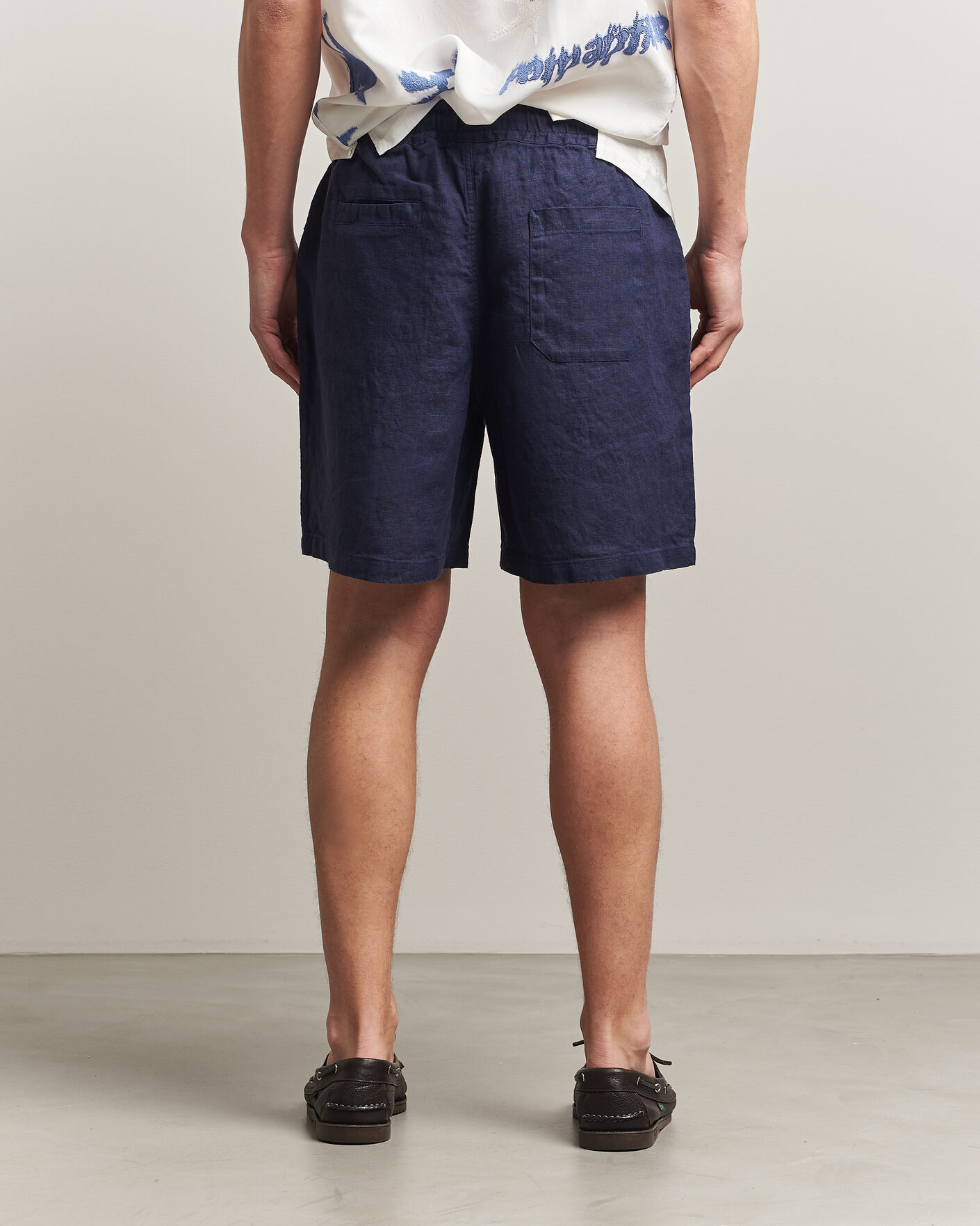 Herr | Shorts | OAS | Porto Linen Shorts Navy