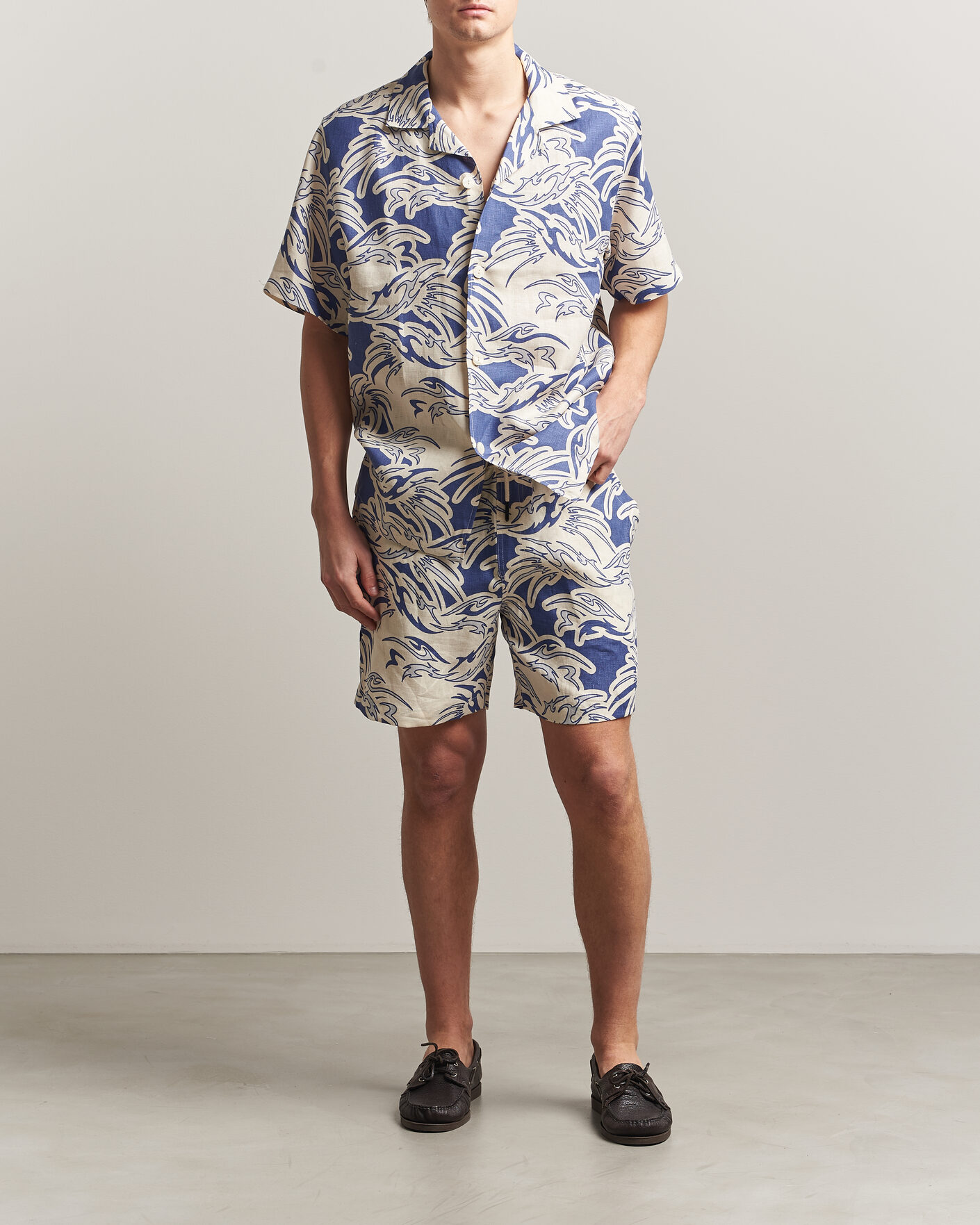 Herr | Shorts | OAS | Porto Linen Shorts Rogue Blue