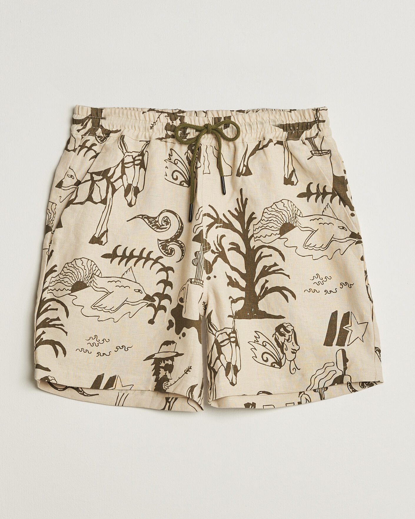 Herr | Shorts | OAS | Porto Linen Shorts Poplan