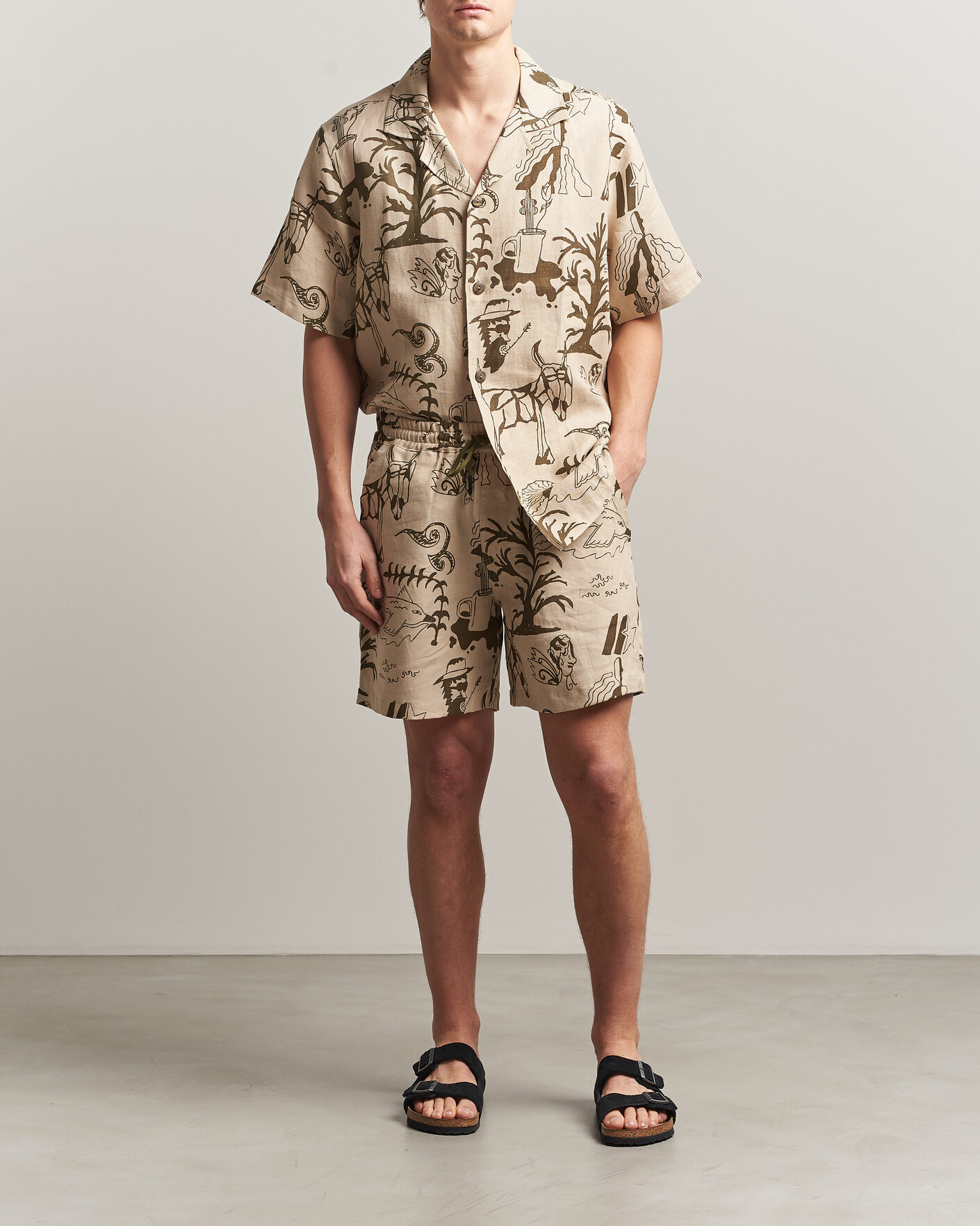 Herr | Shorts | OAS | Porto Linen Shorts Poplan