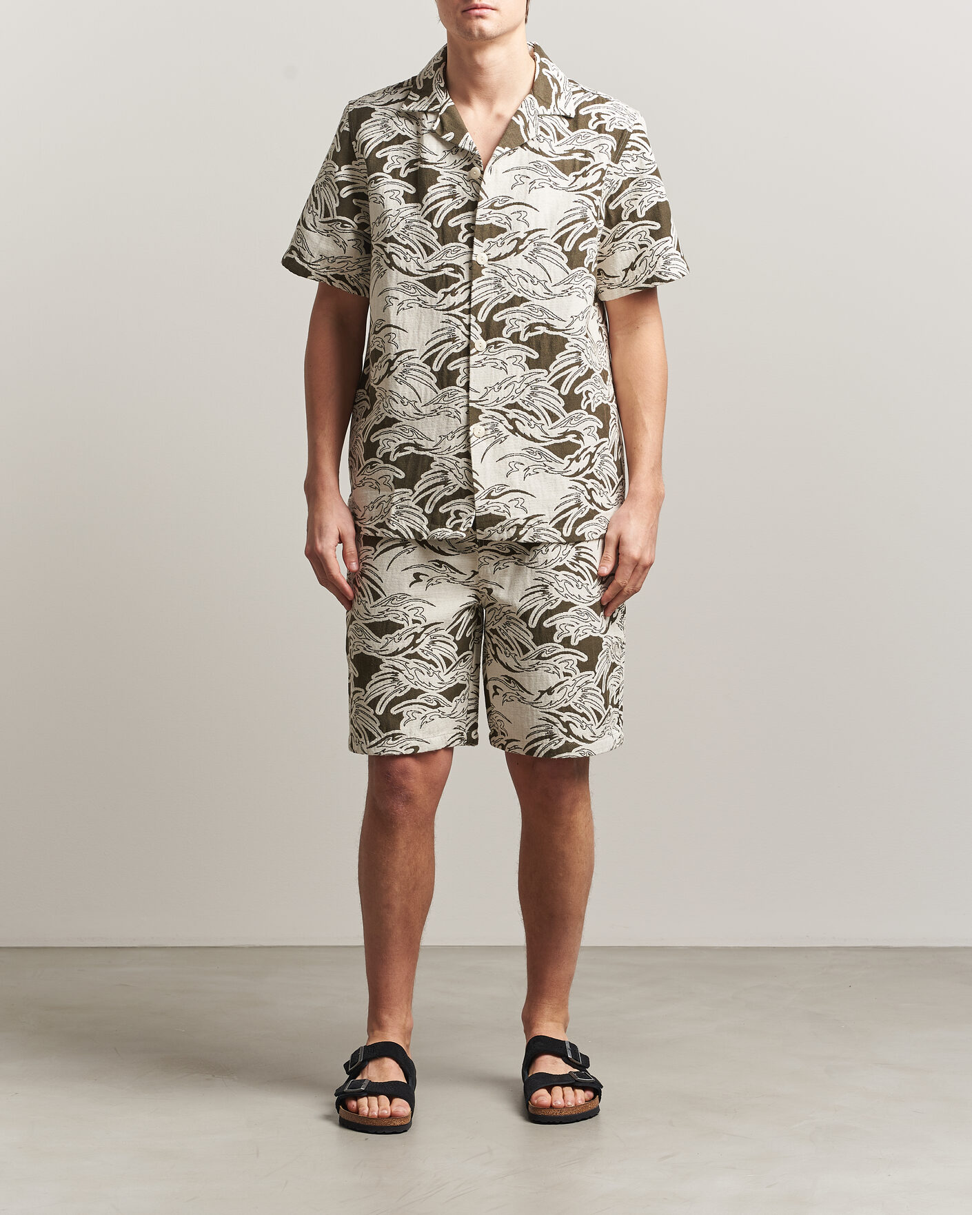 Herr | Skjortor | OAS | Cuba Short Sleeve Shirt Rouge Ecru