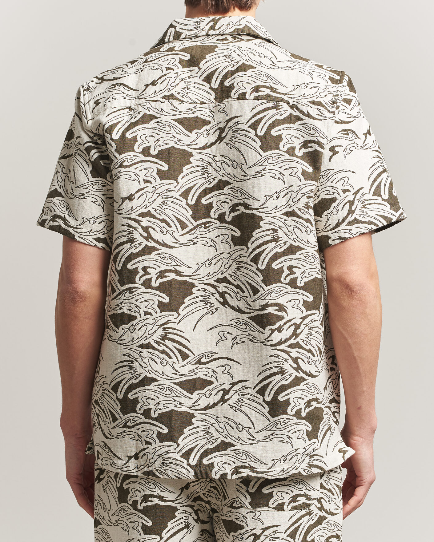 Herr | Skjortor | OAS | Cuba Short Sleeve Shirt Rouge Ecru