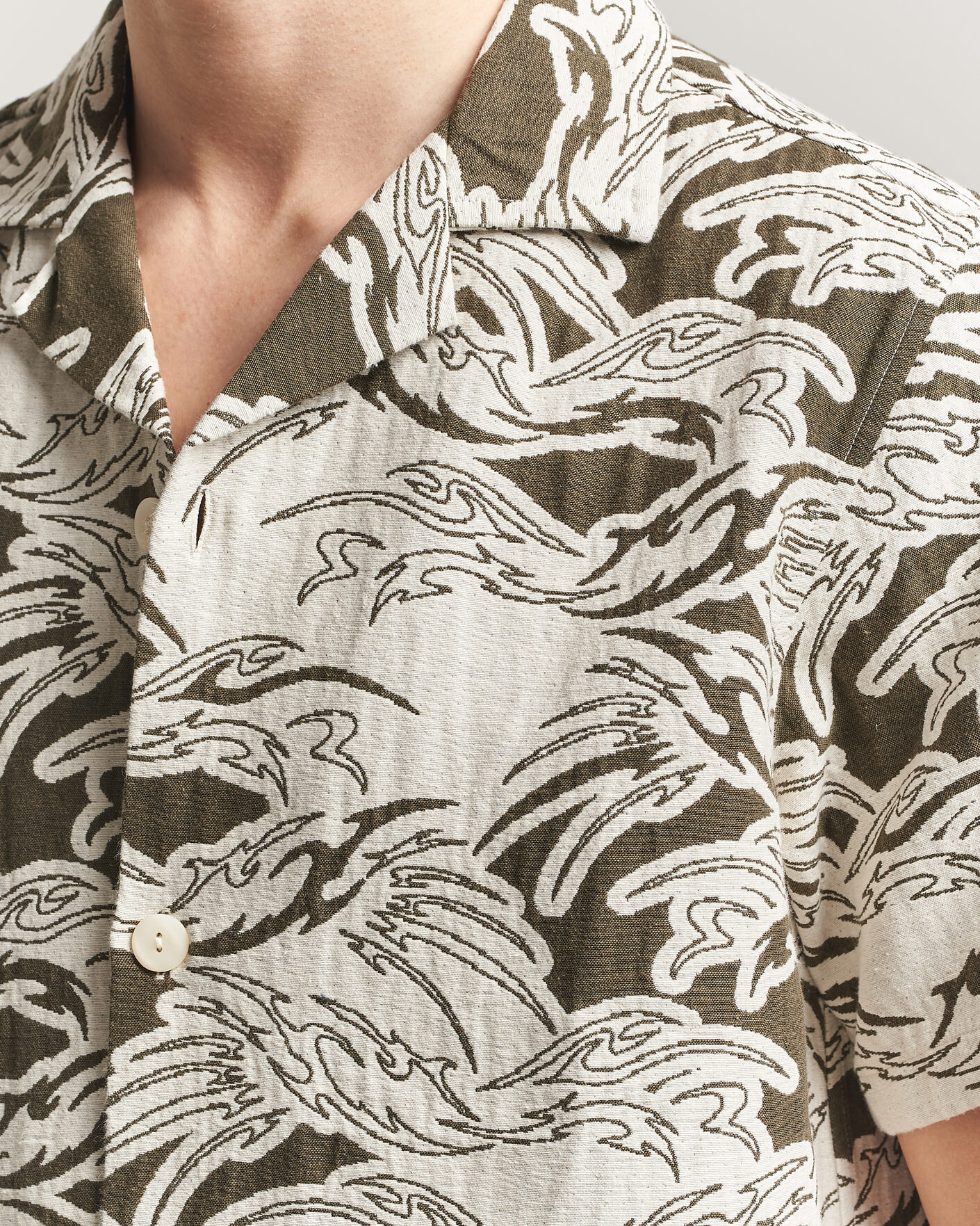 Herr | Skjortor | OAS | Cuba Short Sleeve Shirt Rouge Ecru