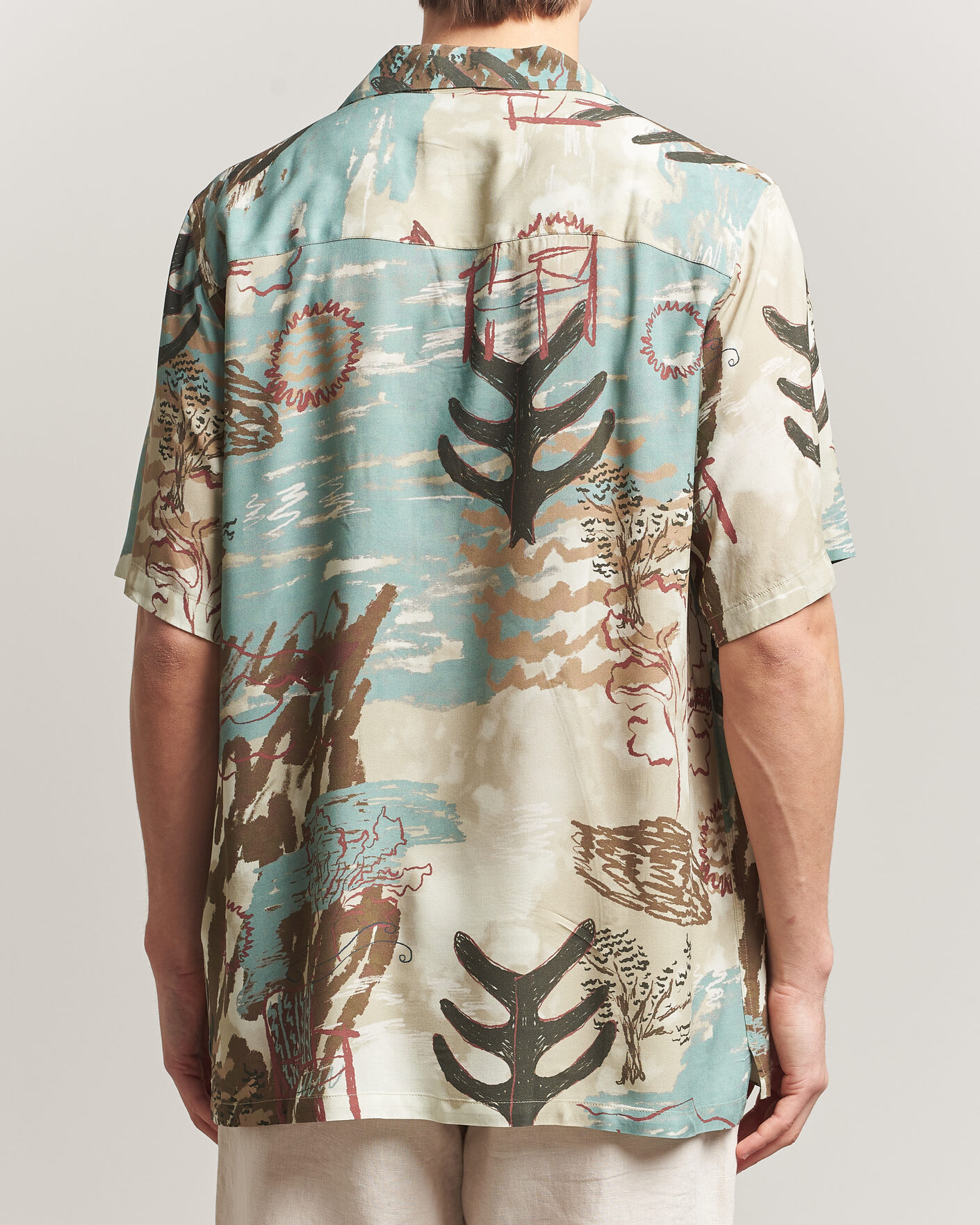 Herr | Skjortor | OAS | Rocco Viscose Short Sleeve Shirt Montara