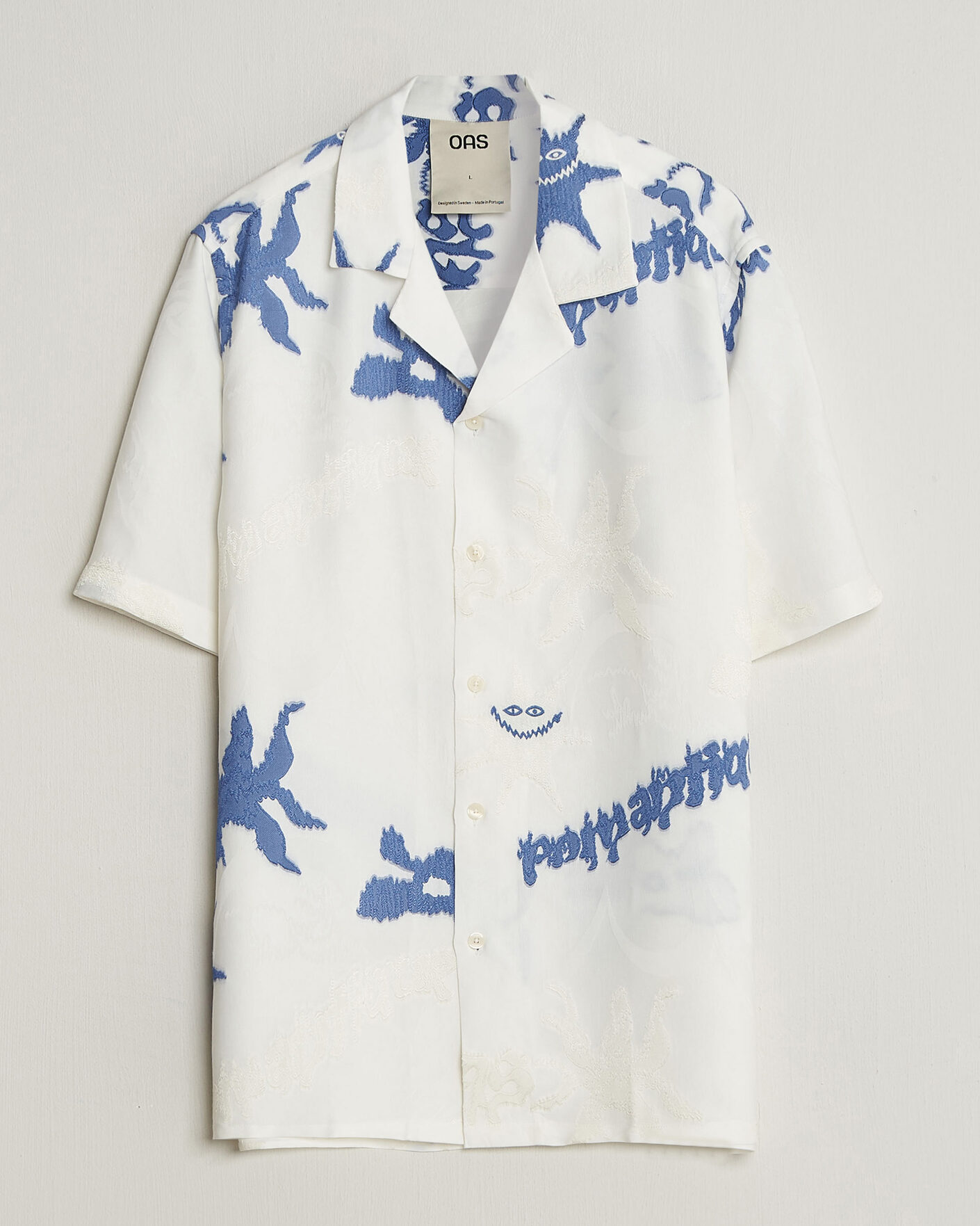 Herr | Skjortor | OAS | Rocco Lyocell Mix Short Sleeve Shirt Romantique