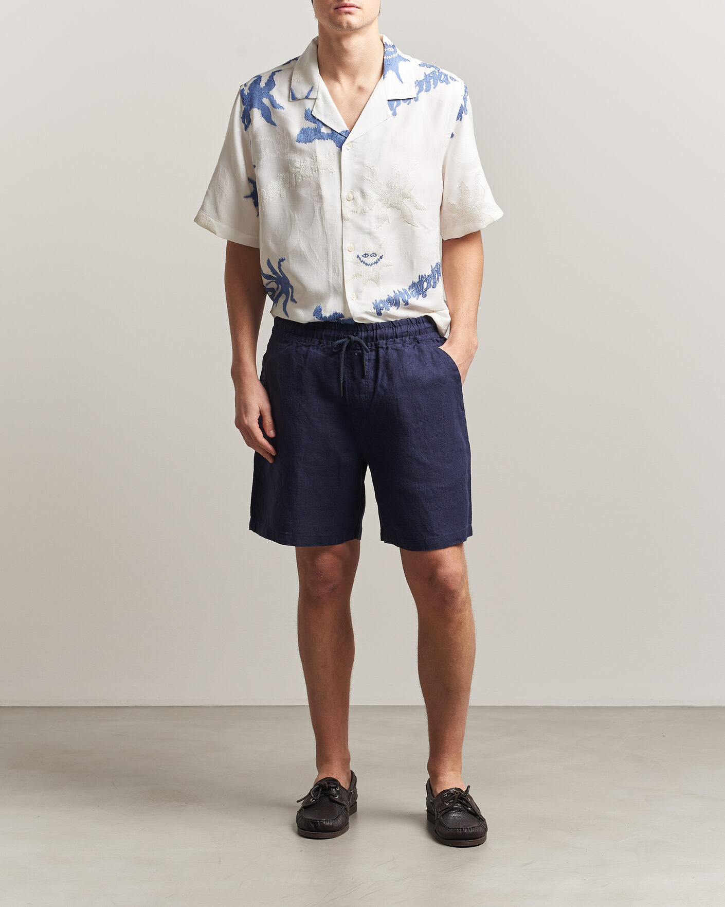 Herr | Skjortor | OAS | Rocco Lyocell Mix Short Sleeve Shirt Romantique