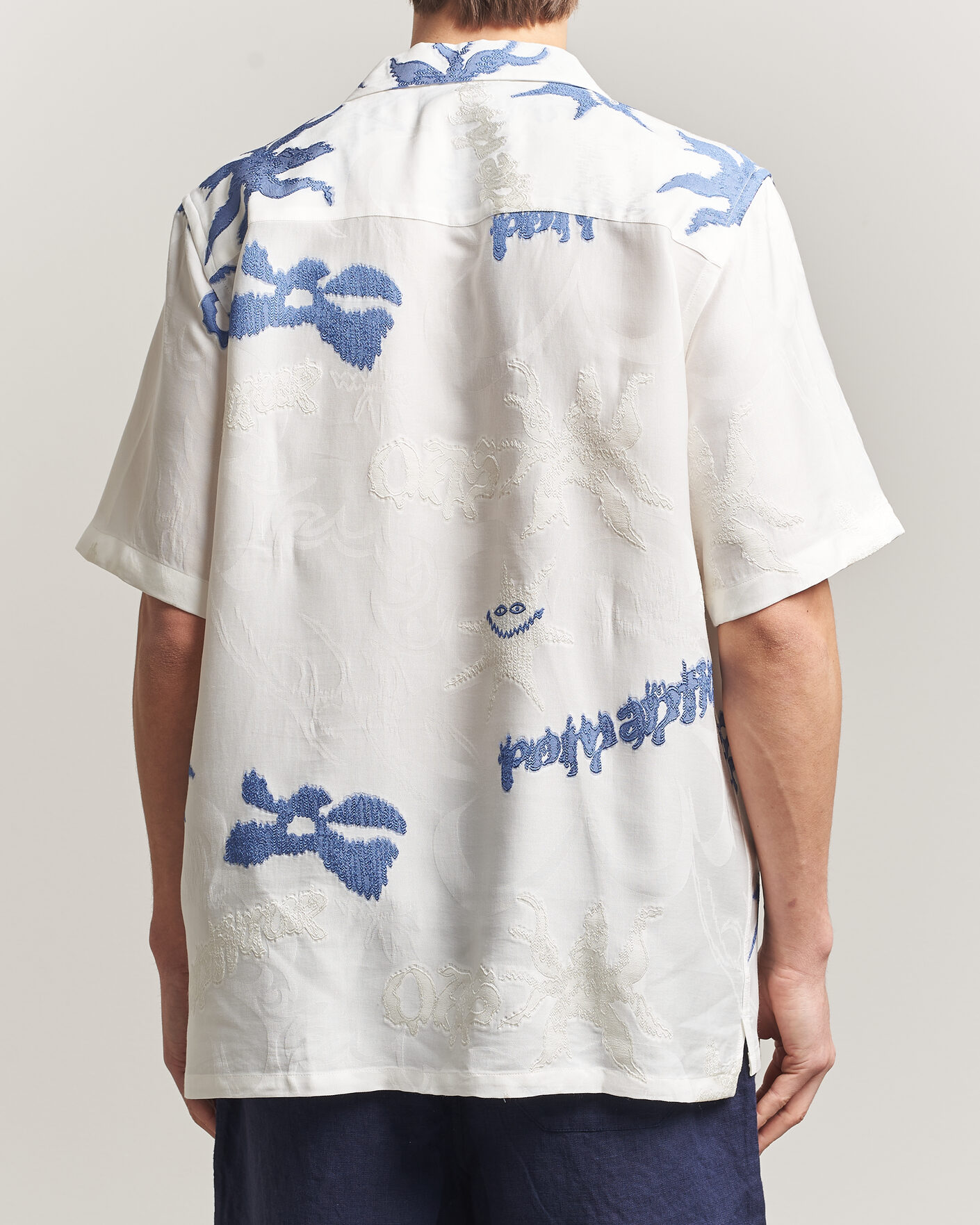 Herr | Skjortor | OAS | Rocco Lyocell Mix Short Sleeve Shirt Romantique