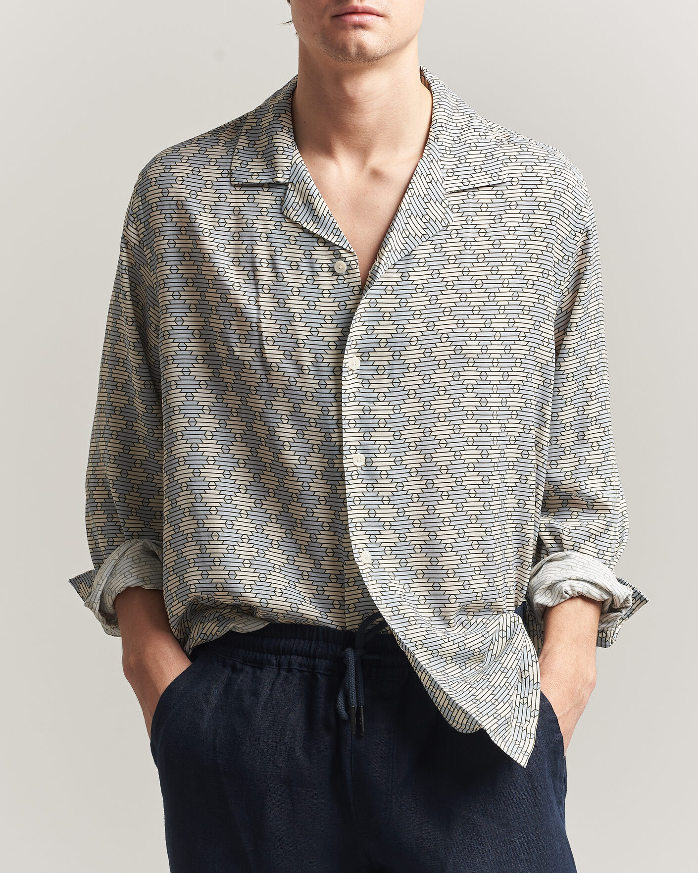 Herr | Skjortor | OAS | Brillo Long Sleeve Viscose Shirt Forti