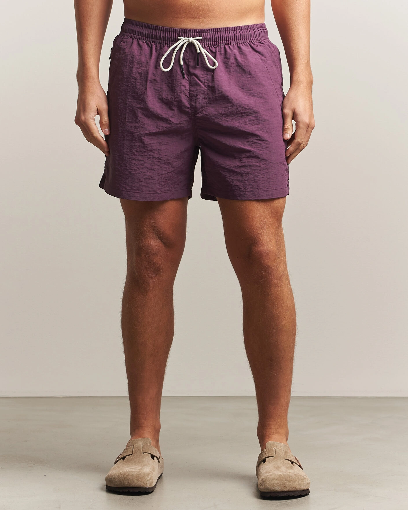 Herr | Badbyxor | OAS | Plain Swimshorts Plum