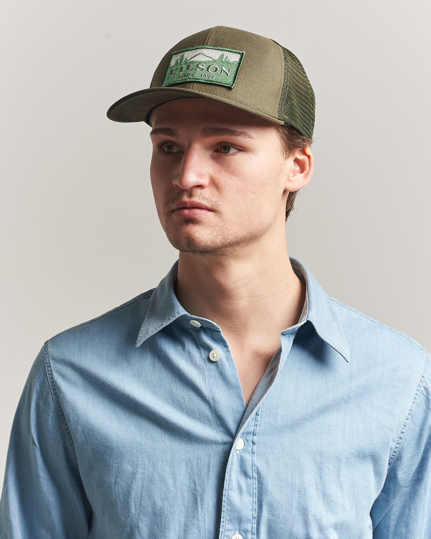 Herr | Hattar & kepsar | Filson | Scenic Waxed Logger Mesh Cap Otter Green