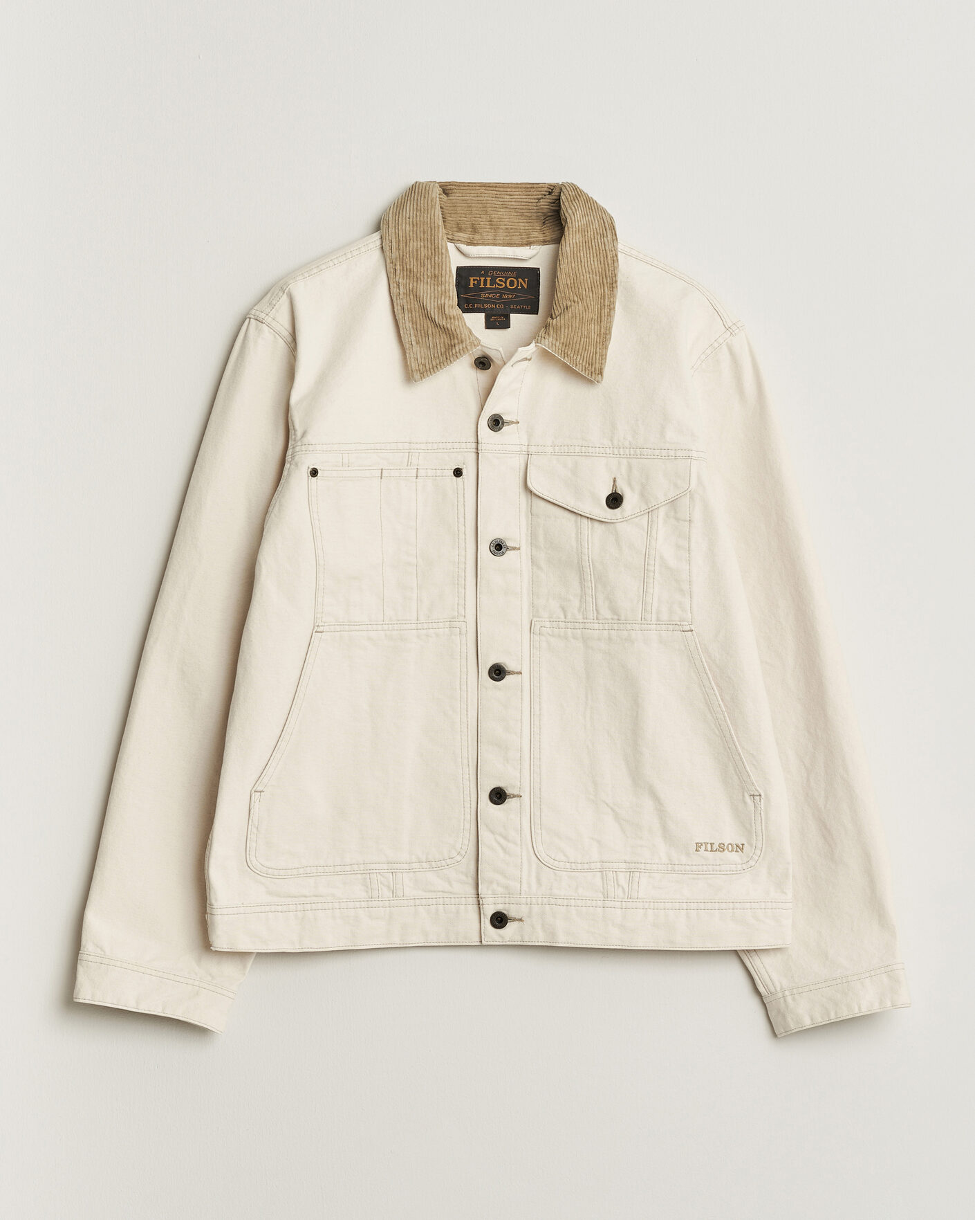 Herr | Jackor | Filson | Rustic Canvas Short Cruiser Natural Seed