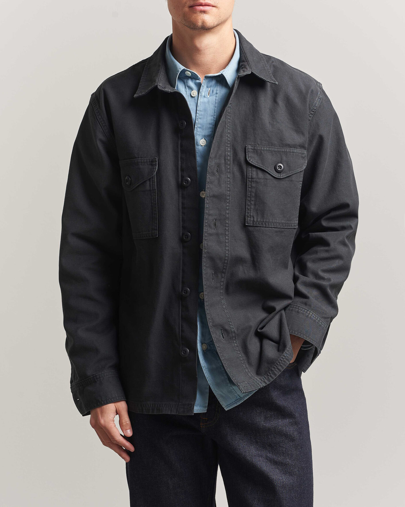 Herr | Skjortor | Filson | Reverse Sateen Jac-Shirt Washed Black