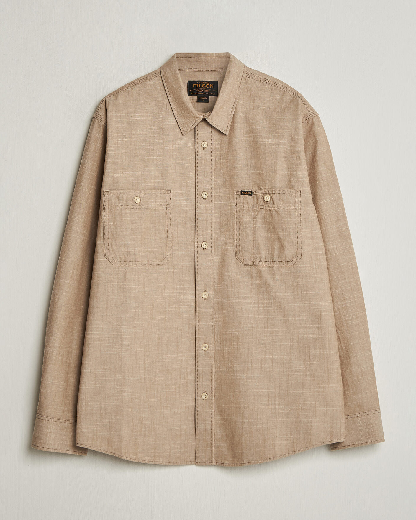Herr | Skjortor | Filson | Chambray CPO Shirt Tan