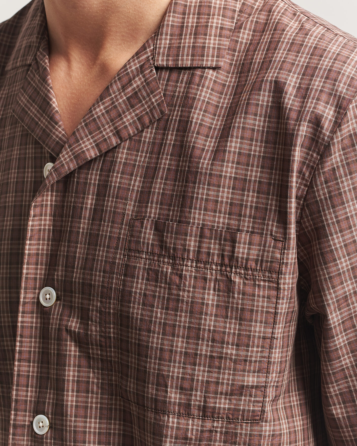 Herr | Pyjamas & Morgonrockar | Tekla | Fine Twill Pyjama Shirt Serra Checks