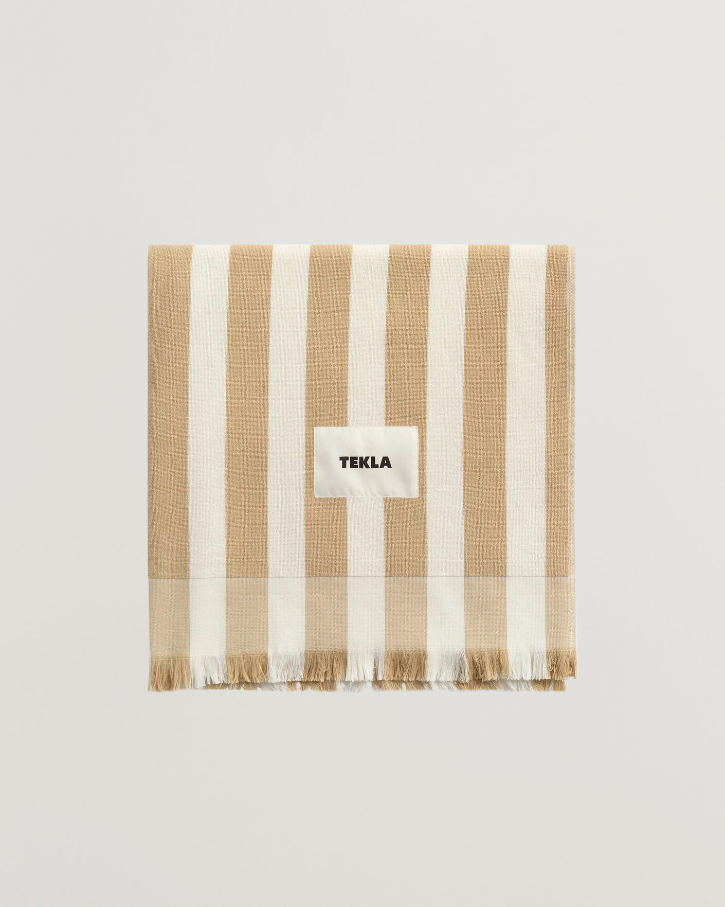 Herr | Textilier | Tekla | Organic Terry Beach Towel Almond Stripes