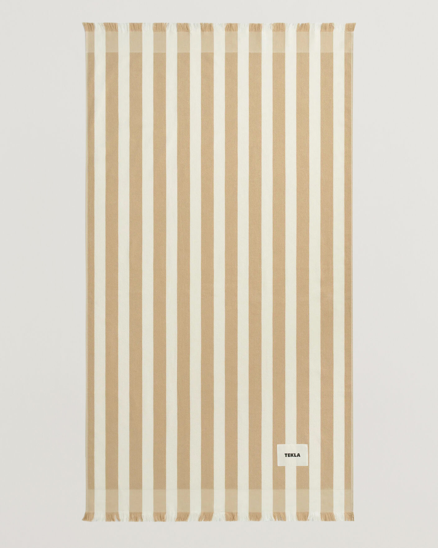 Herr | Textilier | Tekla | Organic Terry Beach Towel Almond Stripes