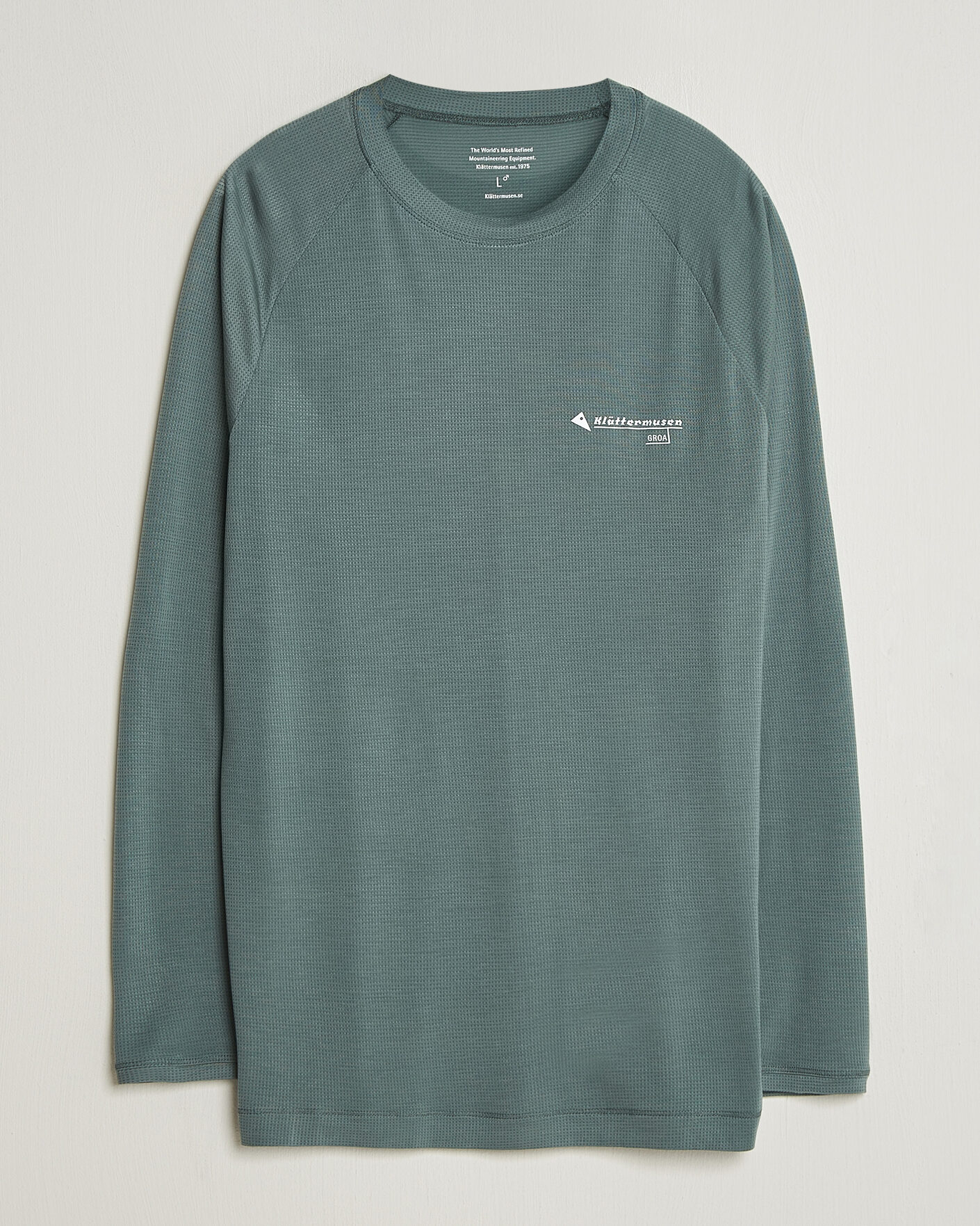 Herr | T-Shirts | Klättermusen | Groa Lightweight Tencel Long Sleeve T-Shirt Teal Grey