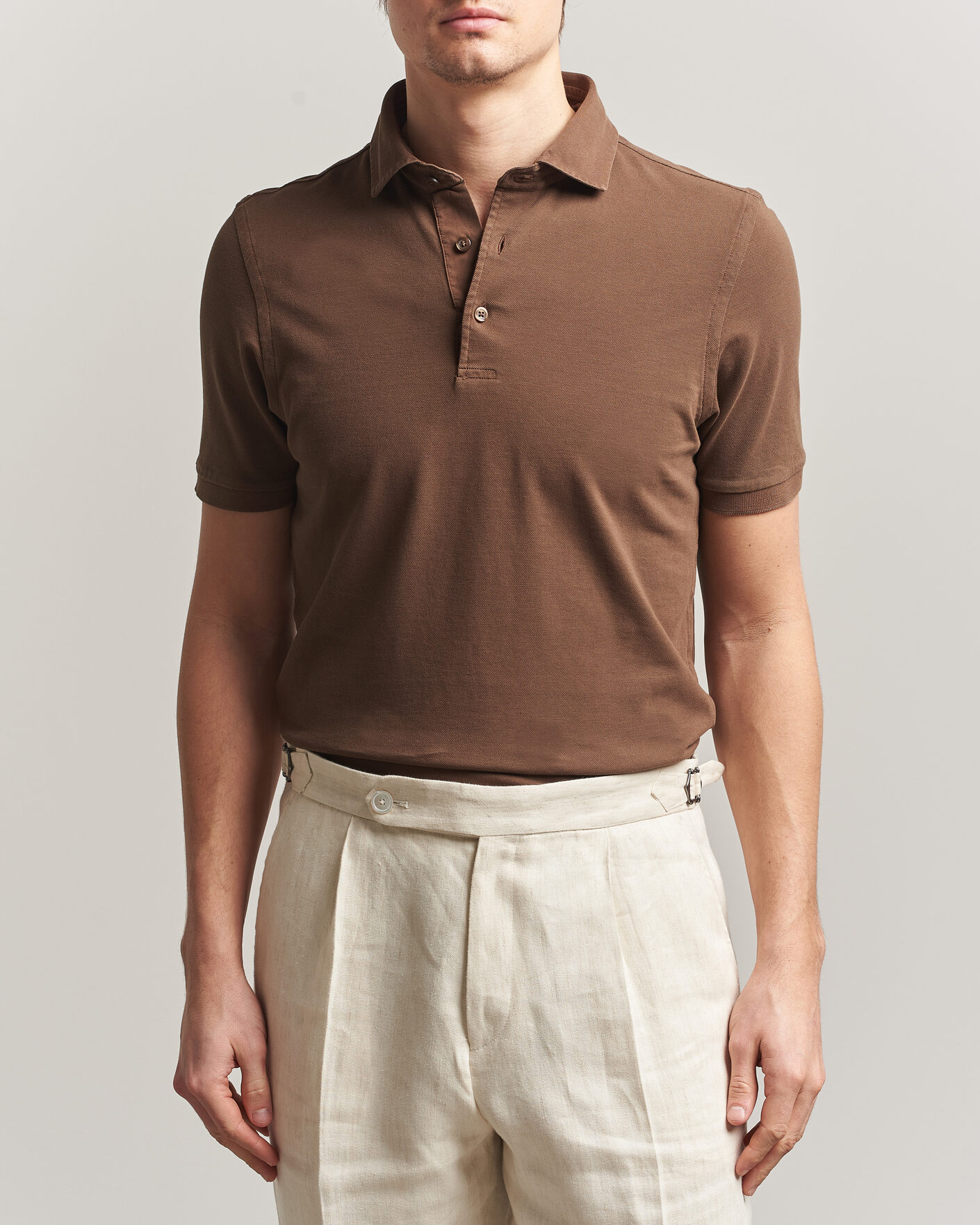 Herr | Pikéer | Gran Sasso | Washed Polo Brown
