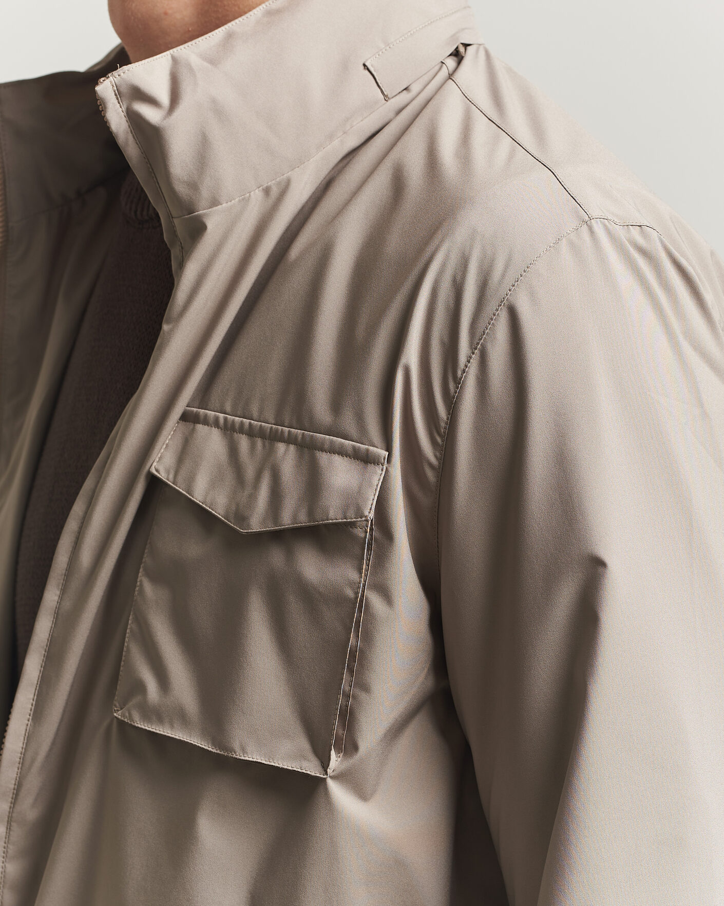 Herr | Jackor | Gran Sasso | Nylon Field Jacket Beige