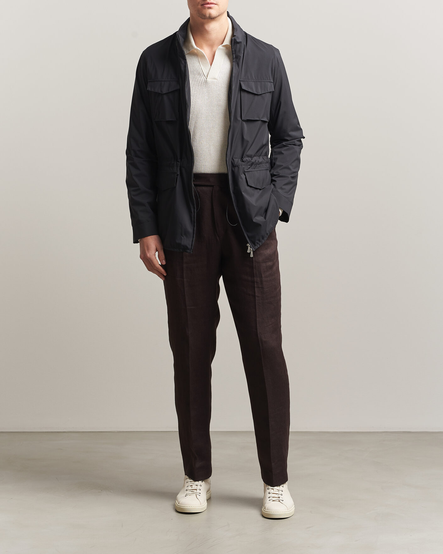 Herr | Jackor | Gran Sasso | Nylon Field Jacket Navy